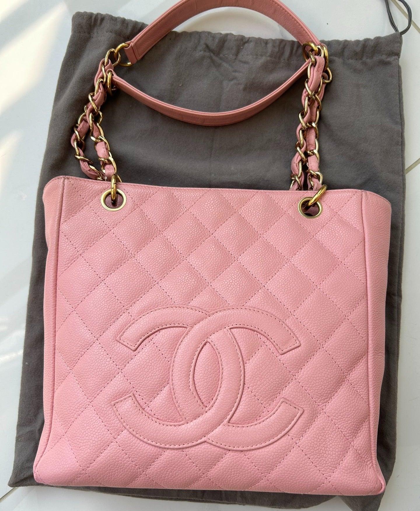 Chanel PST Petite Shopping Tote Pink Caviar Leather Gold Hardware, 2004-2005
  These are professional photos of the actual bag offered by Luxbags.
  Discontinued in 2015, the Grand Shopping tote bag is one CHANEL rarity that is highly treasured.