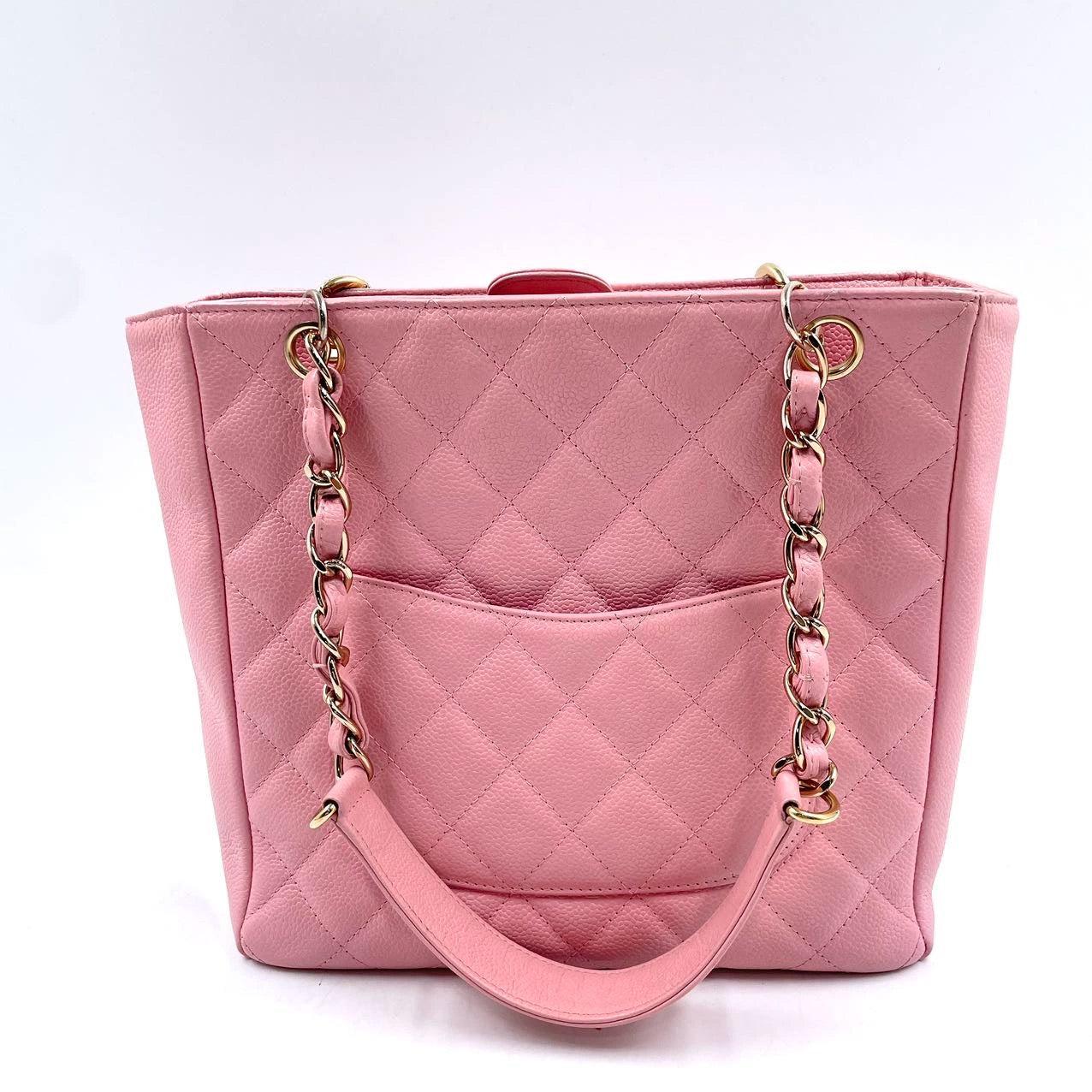 Women's Chanel PST Petite Shopping Tote Pink Caviar Leather Gold Hardware, 2004-2005 For Sale