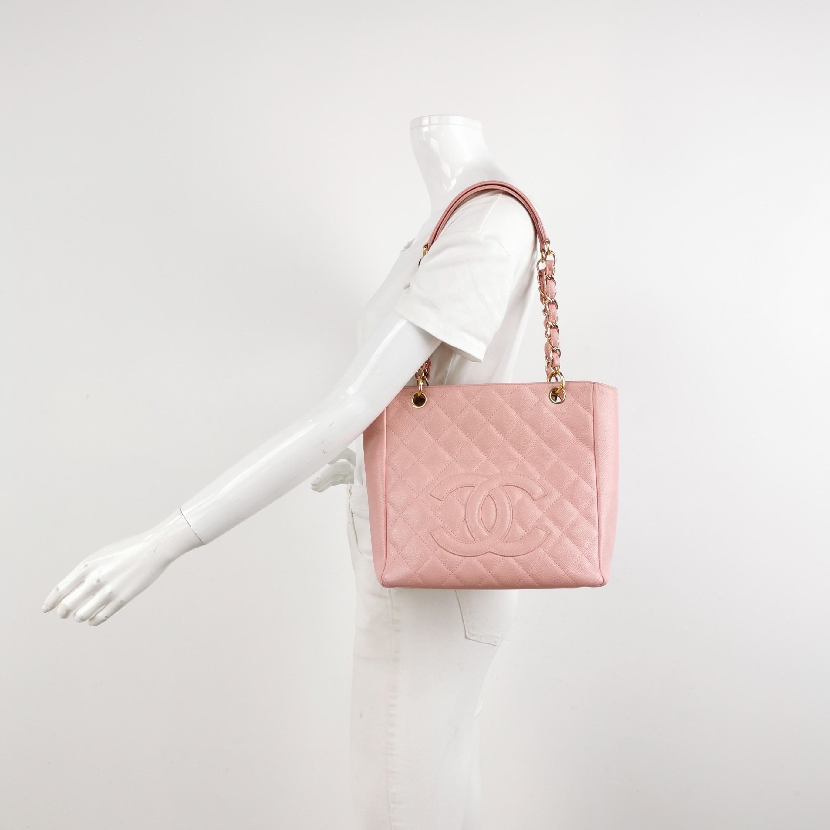 Chanel PST Petite Shopping Tote Pink Caviar Leather Gold Hardware, 2004-2005 Pour femmes en vente