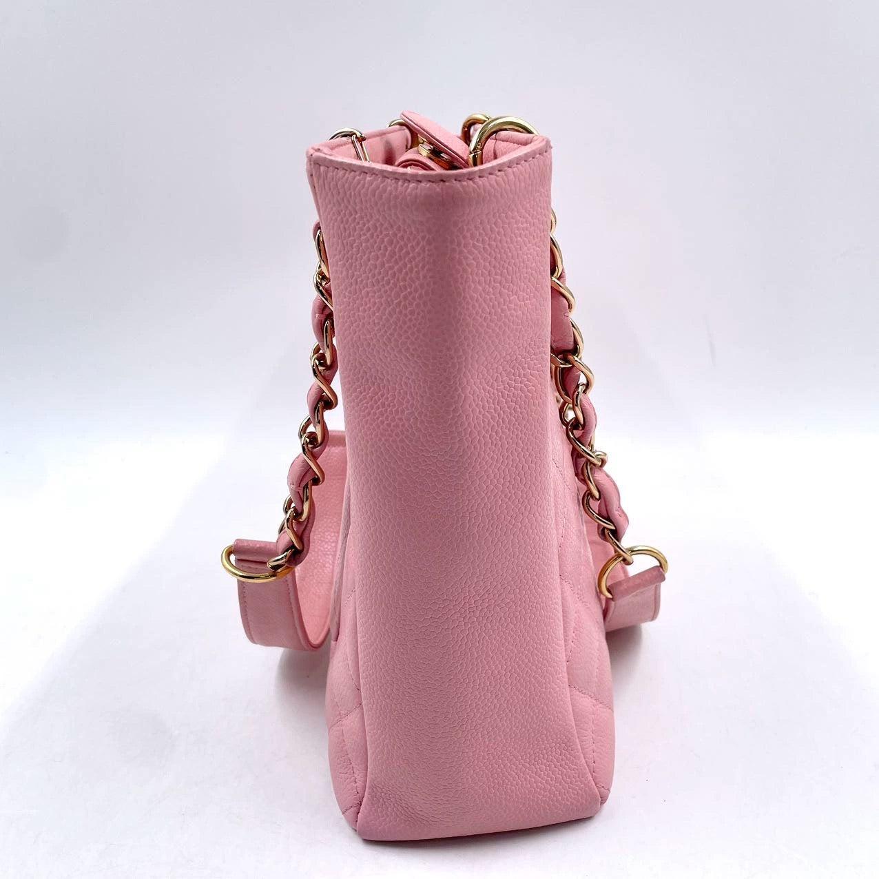 Chanel PST Petite Shopping Tote Pink Caviar Leather Gold Hardware, 2004-2005 For Sale 2