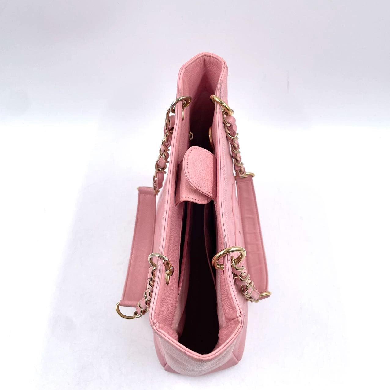 Chanel PST Petite Shopping Tote Pink Caviar Leather Gold Hardware, 2004-2005 For Sale 4