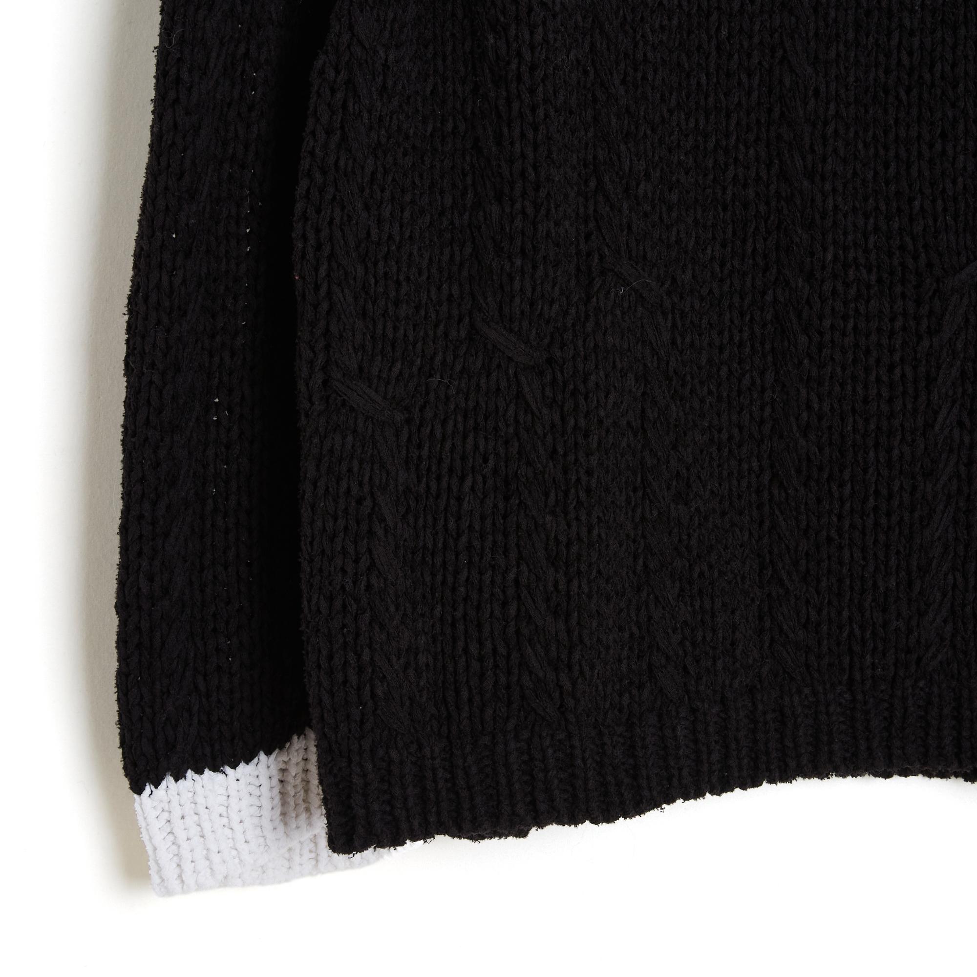 Women's Chanel Pull Top FR38 Black White Minimal Knit Top Sweater UK10 US8