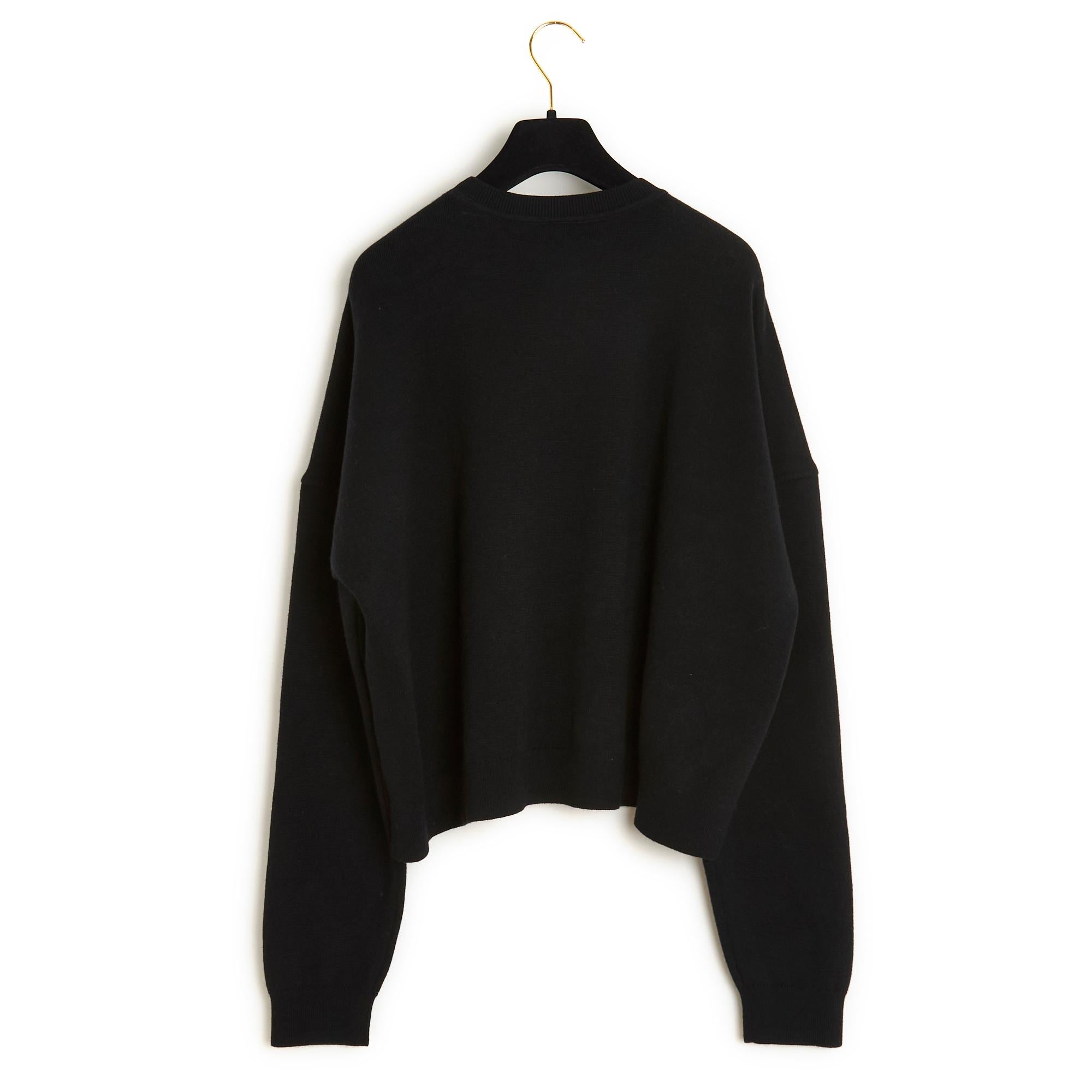 Women's or Men's Chanel Pull XL Black wool golden CC Halo Sweater size XL Uniform