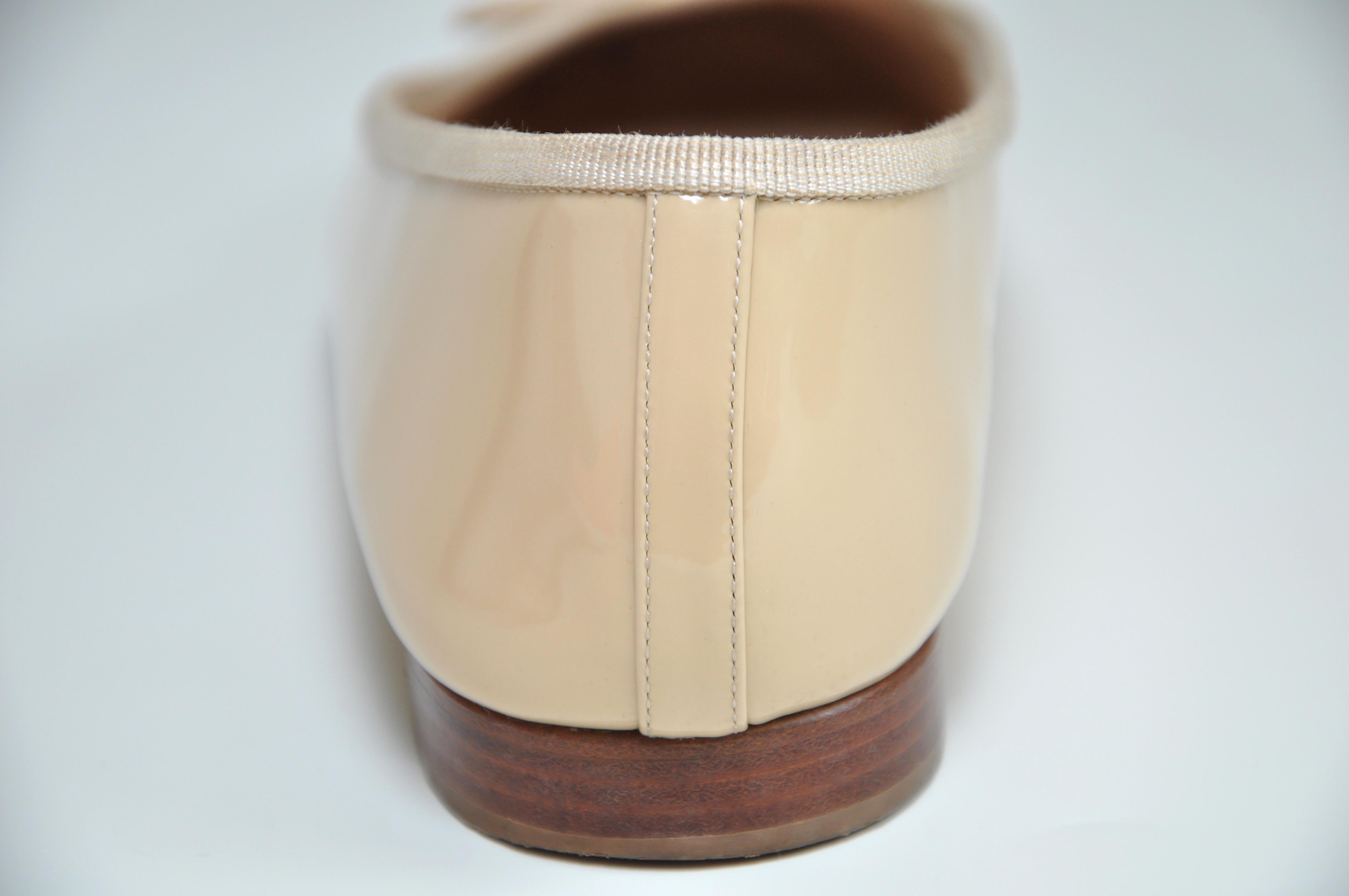 Chanel Bombas Bailarinas Bailarinas Zapatos Clásicos Nude Crema Beige Francés en venta