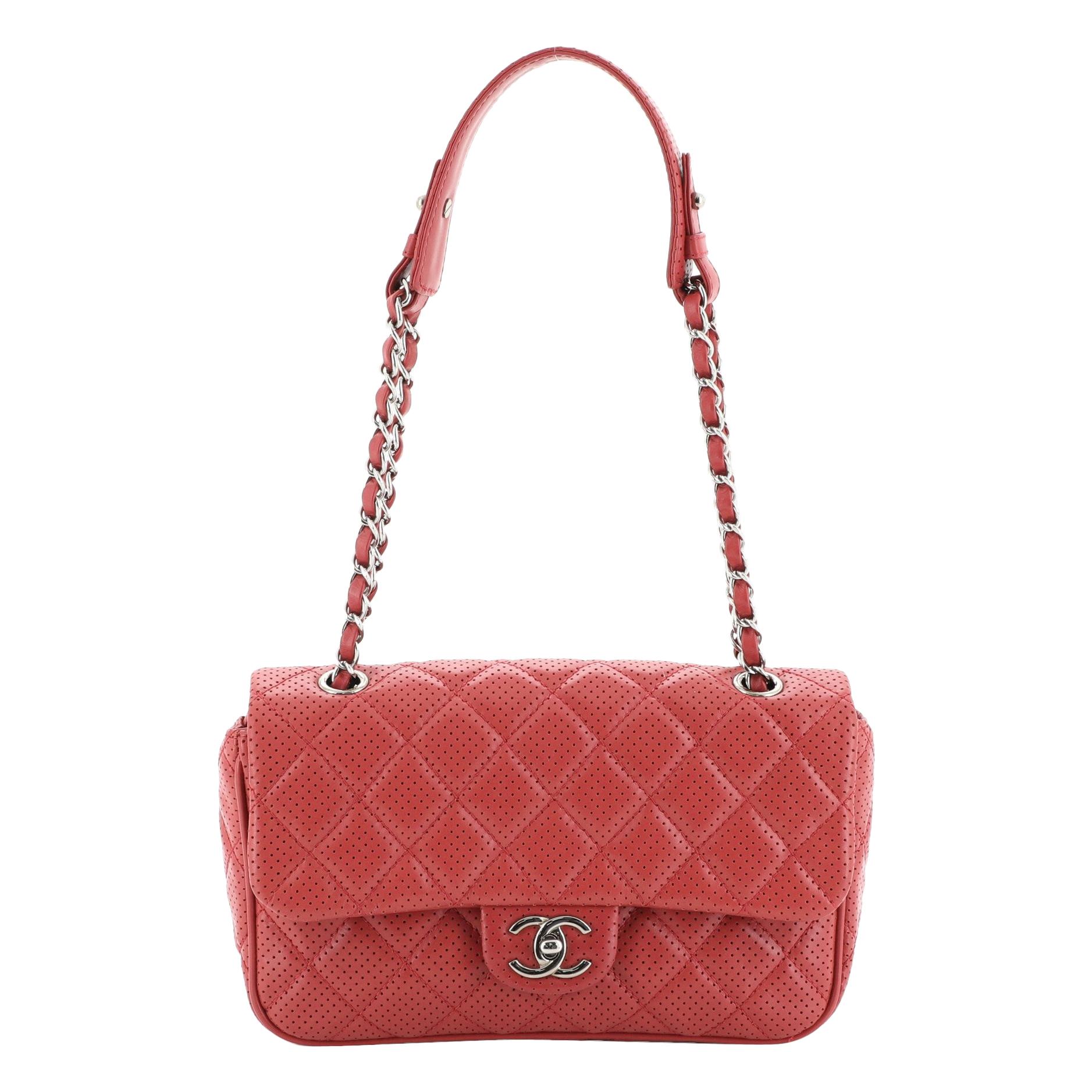 Chanel Punch Flap Bag Quilted Perforated Lambskin Medium