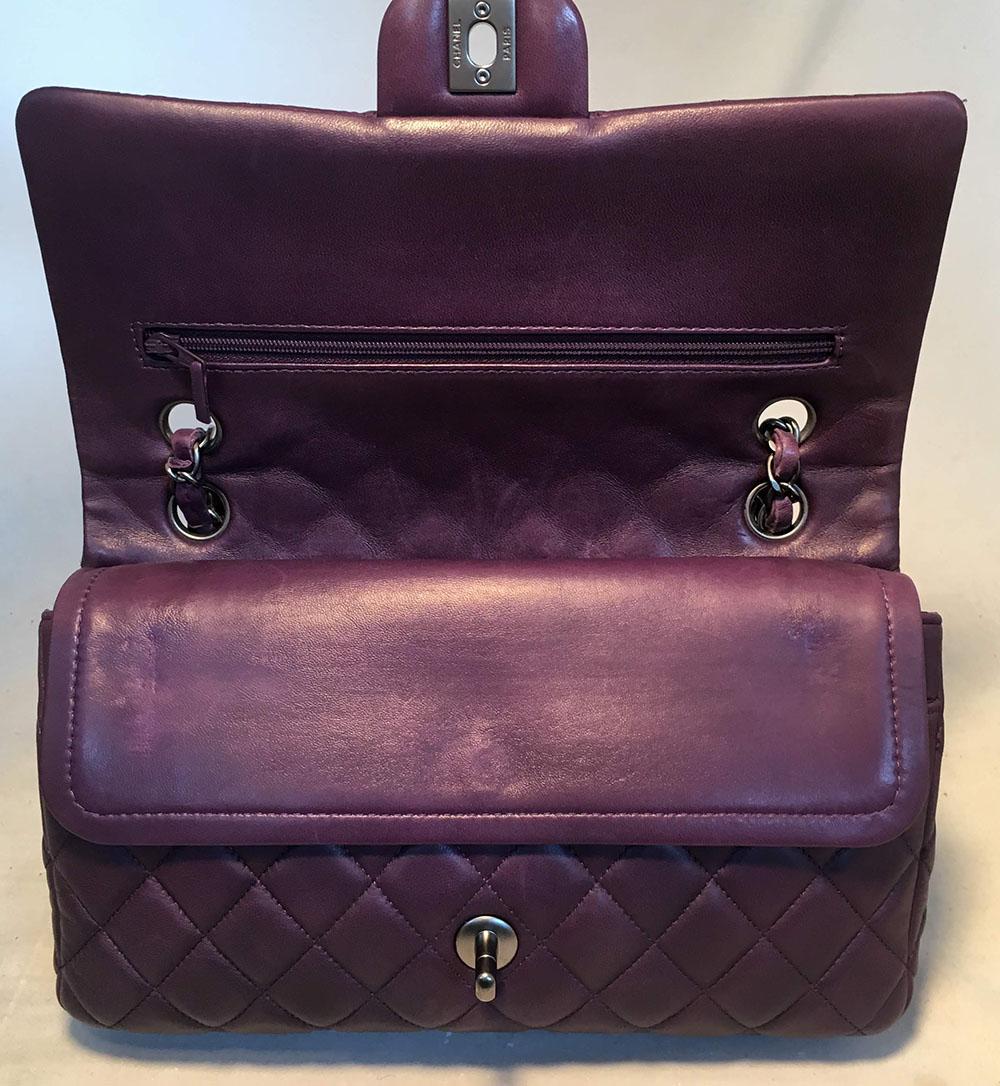 Chanel Purple 10 inch 2.55 Double Flap Classic Shoulder Bag In Excellent Condition In Philadelphia, PA