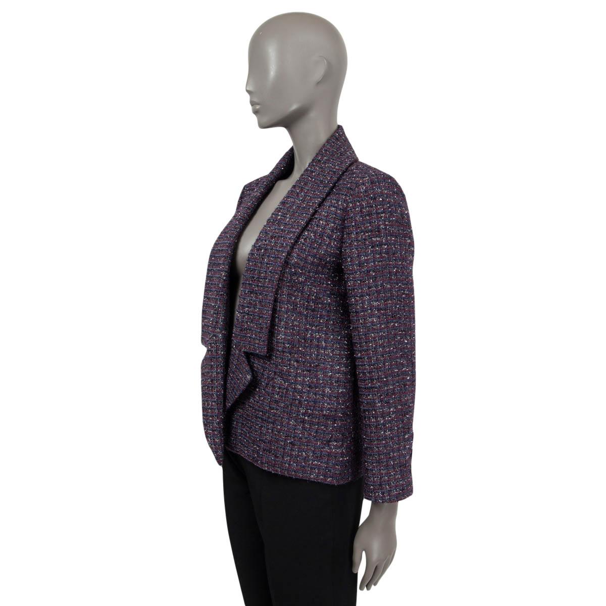 Women's CHANEL purple 2014 14B OPEN LUREX TWEED Jacket 40 M