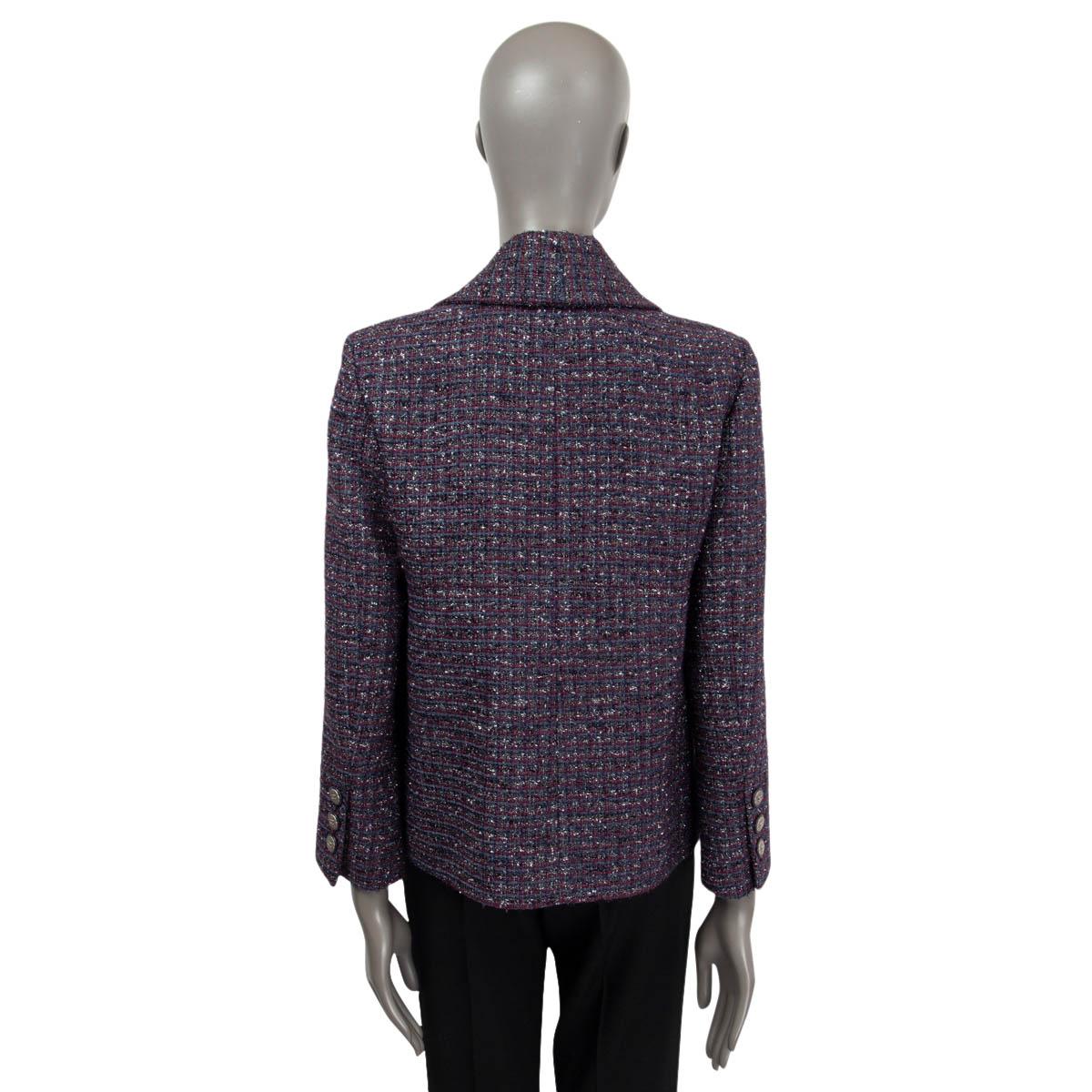 CHANEL purple 2014 14B OPEN LUREX TWEED Jacket 40 M 1
