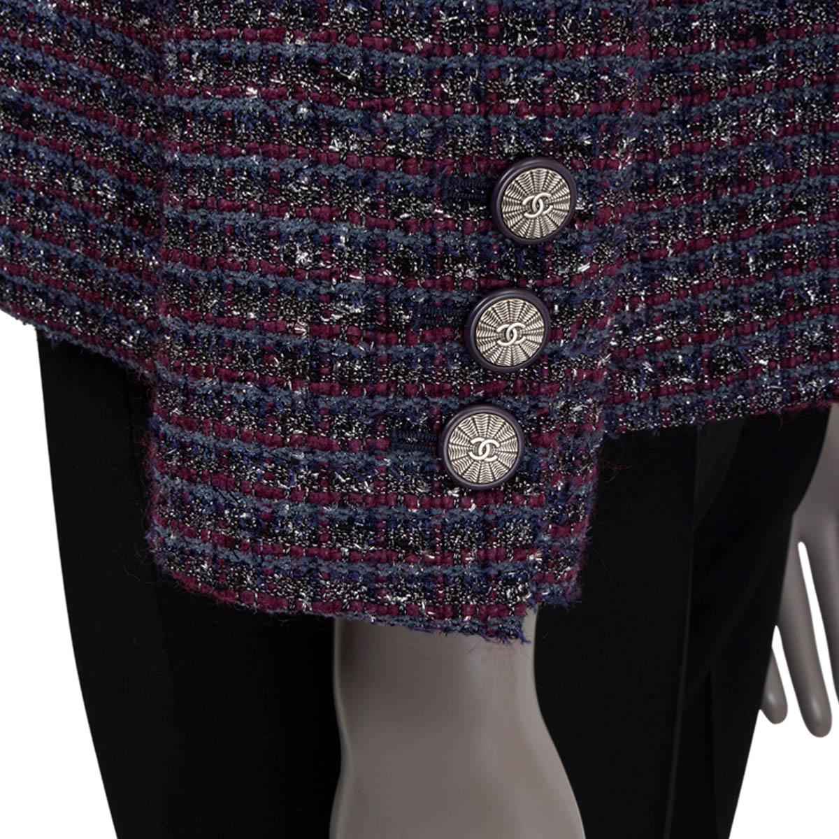 CHANEL purple 2014 14B OPEN LUREX TWEED Jacket 40 M 3
