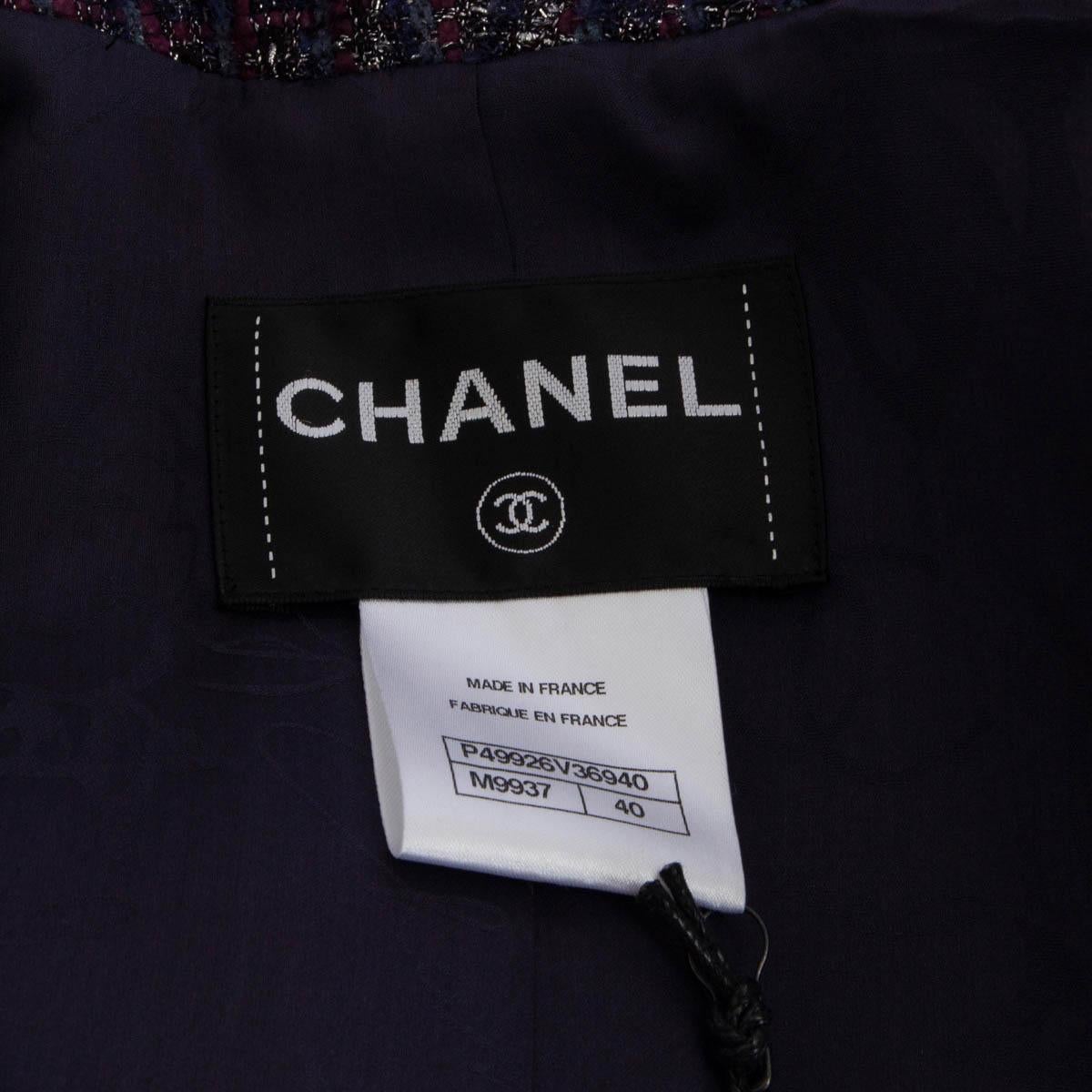 CHANEL purple 2014 14B OPEN LUREX TWEED Jacket 40 M 4