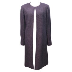 Coates in lana senza colletto in tweed viola e oro di Chanel