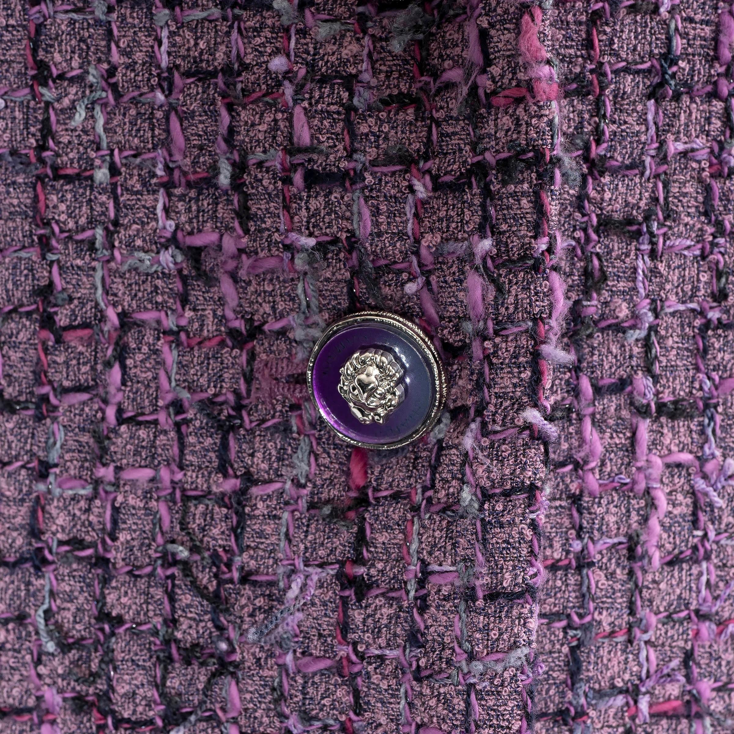 CHANEL purple & black 2022 22P TWEED Jacket 44 fits M-L 1