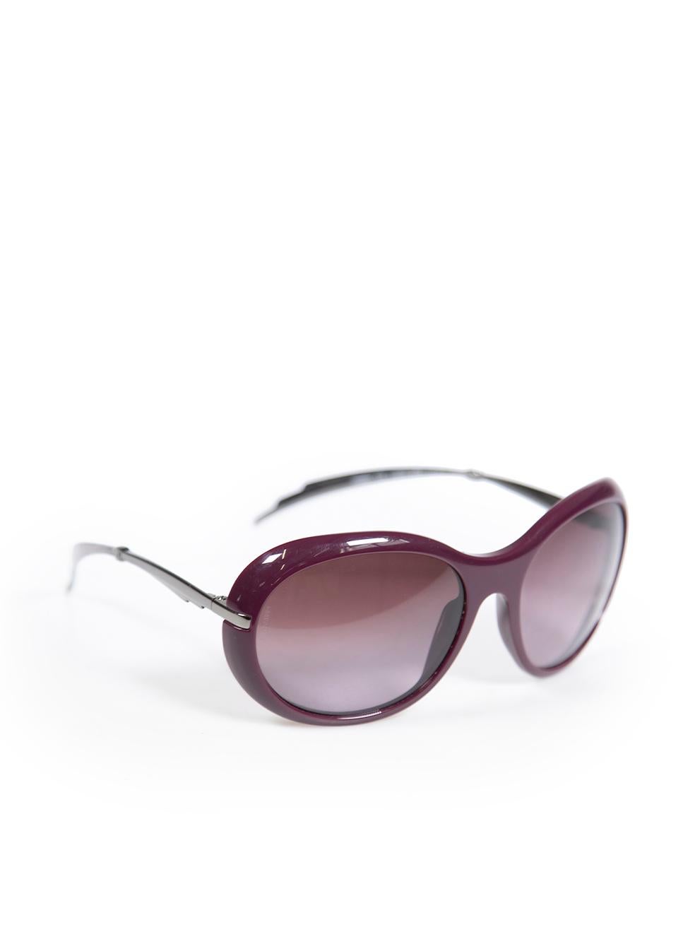 CONDITION is Very good. Minimal wear to sunglasses is evident. Minimal wear to the frame with very light scratches on this used Chanel designer resale item.
 
 
 
 Details
 
 
 C1068/3L model
 
 Purple
 
 Plastic
 
 Oversized round sunglasses
 
