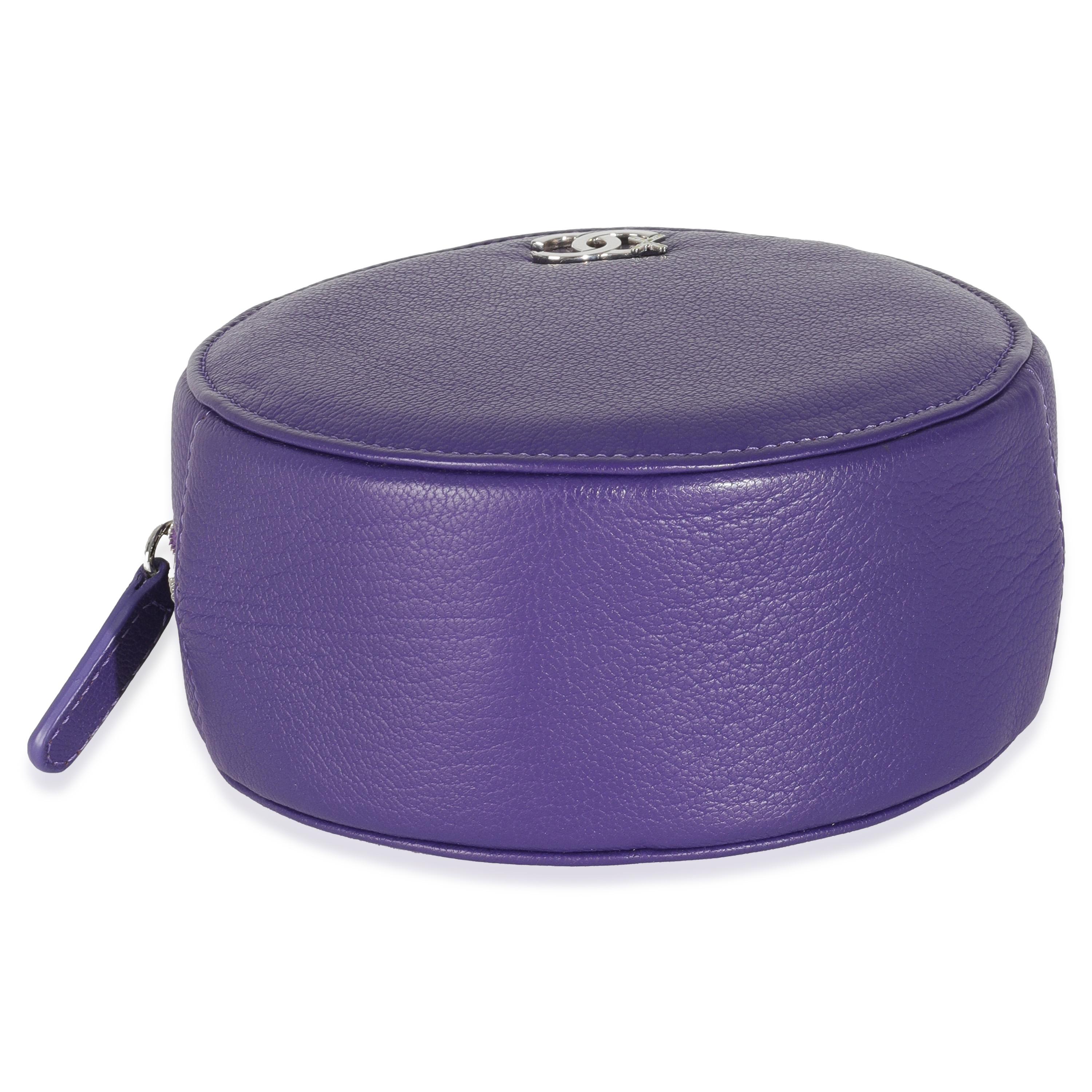 Chanel Purple Calfskin Ski Round Clutch With Chain For Sale 4