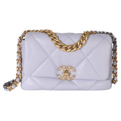 Chanel Purple Calfskin Small 19 Flap Bag