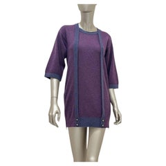 Chanel Purple Cashmere Long Cardigan FR 34