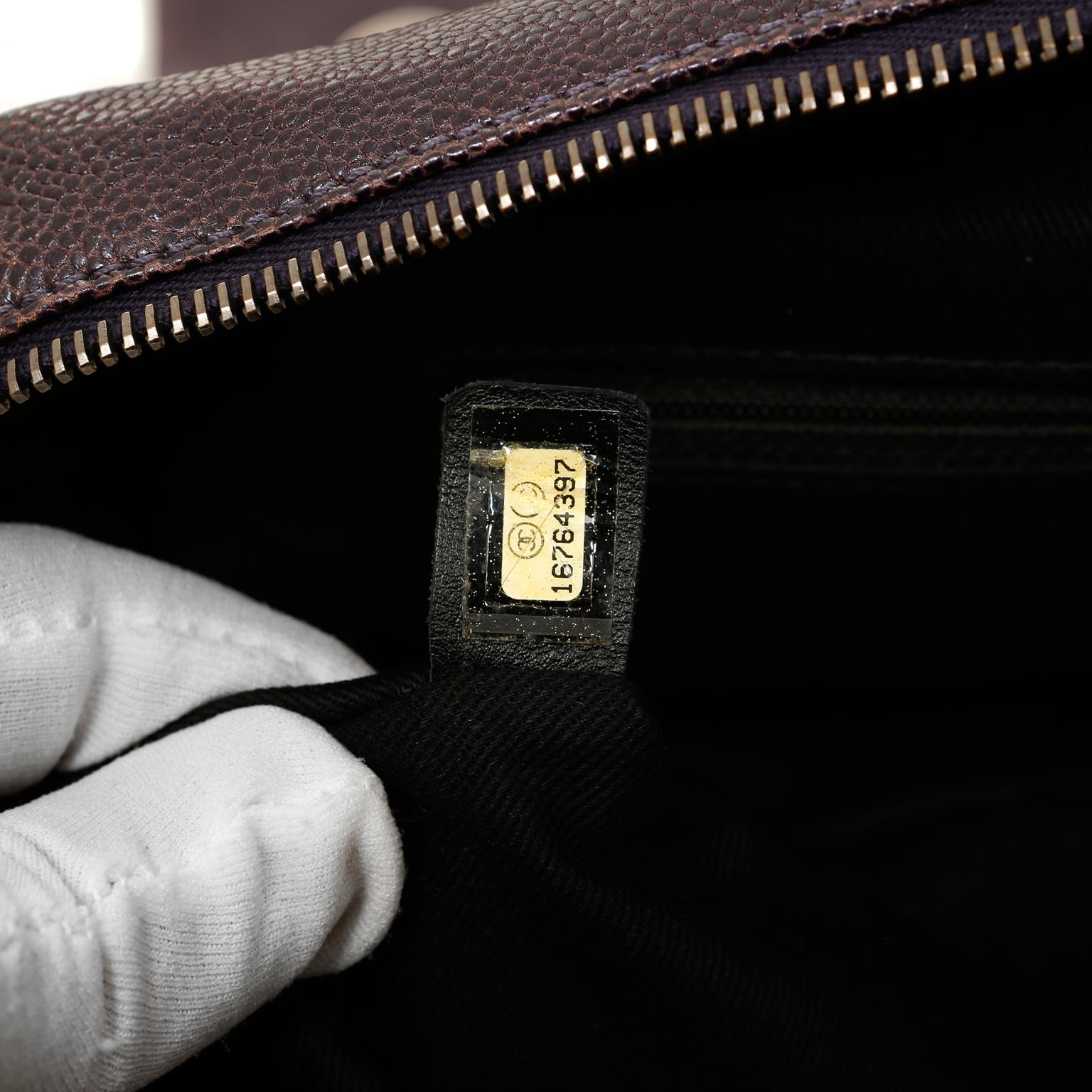 Women's Chanel Purple Caviar Leather Easy Zip Flap Bag