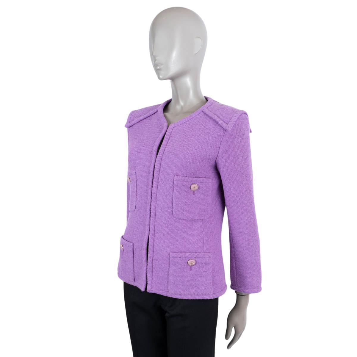 Women's CHANEL purple cotton 2020 20C FOUR POCKET TWEED Jacket 38 S For Sale