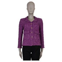 CHANEL purple cotton 21C CAPRI CHUNKY TWEED Jacket 36 XS