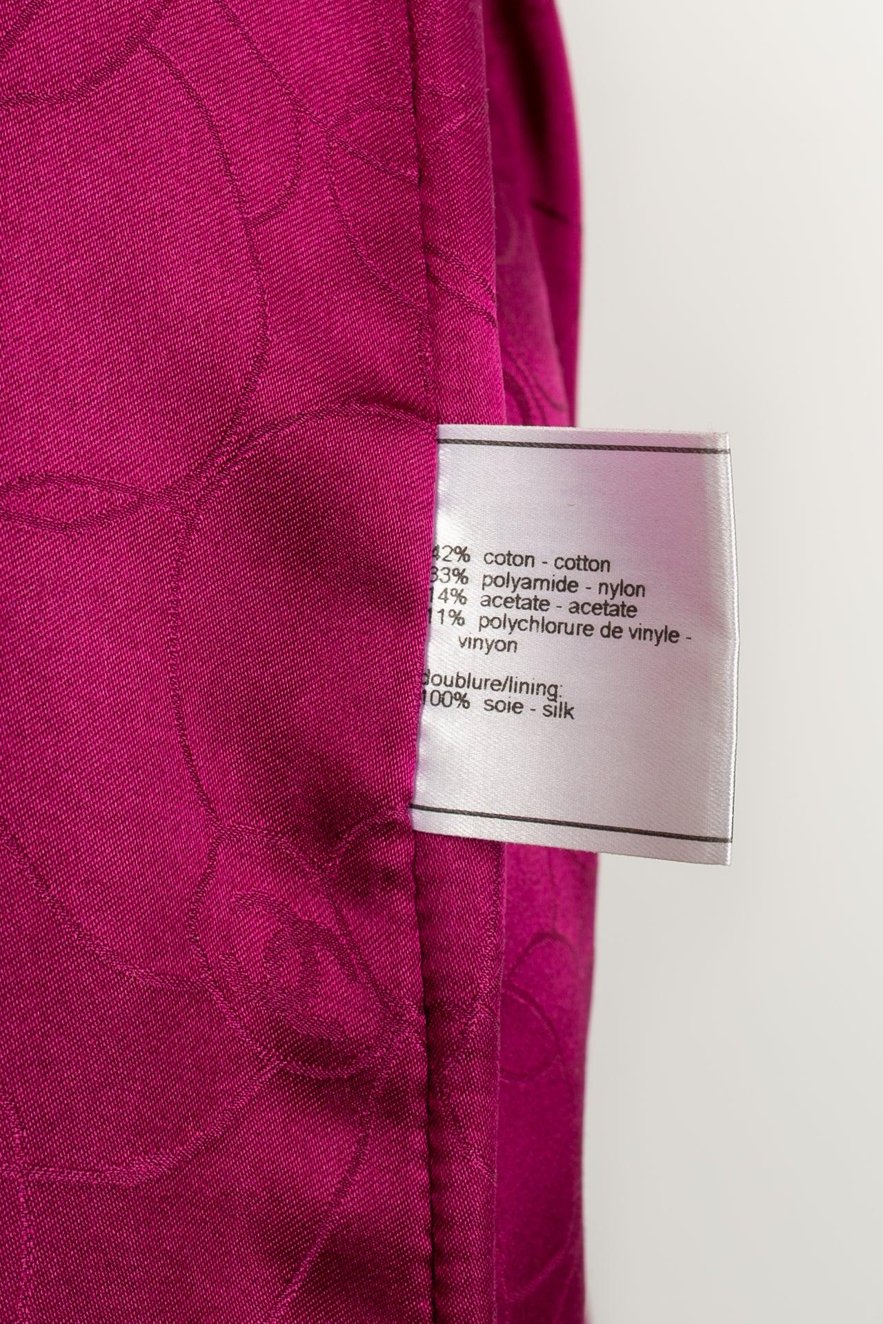 Veste Chanel en coton violet cousue avec sequins en vente 3