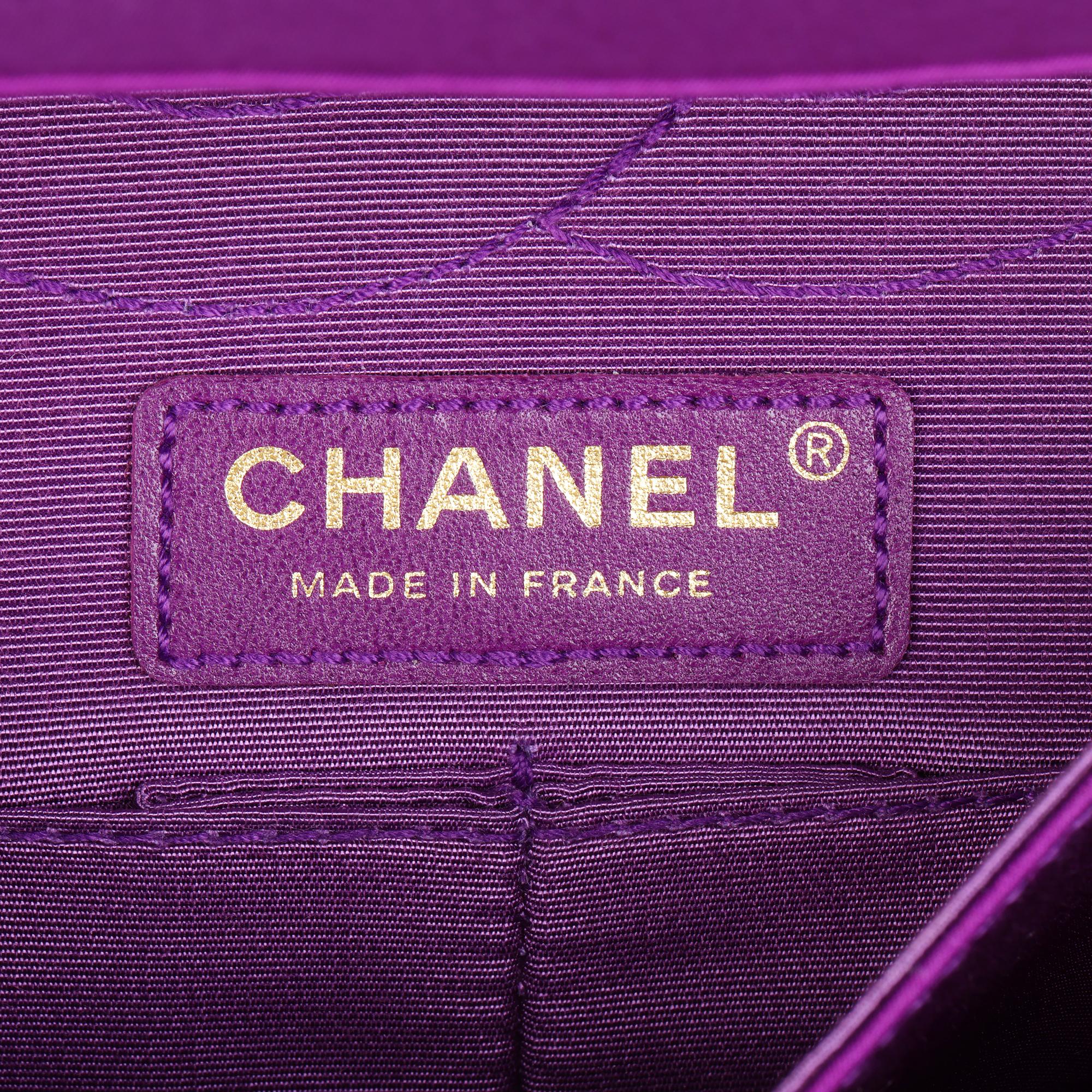 CHANEL Purple Crocodile Embroidered Satin 2.55 224 Reissue Double Flap Bag 4