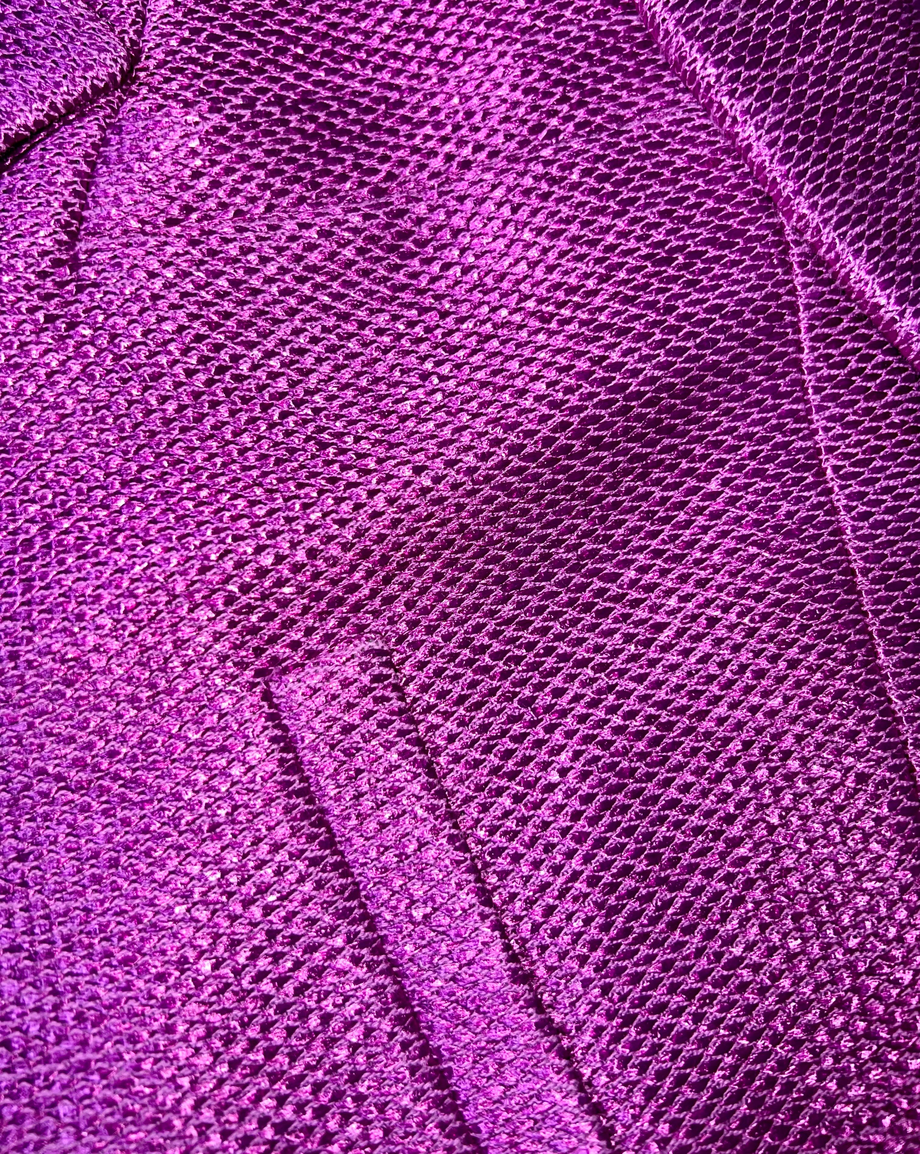 Women's CHANEL Purple Cropped Jacket Blazer with CC logo 34 For Sale