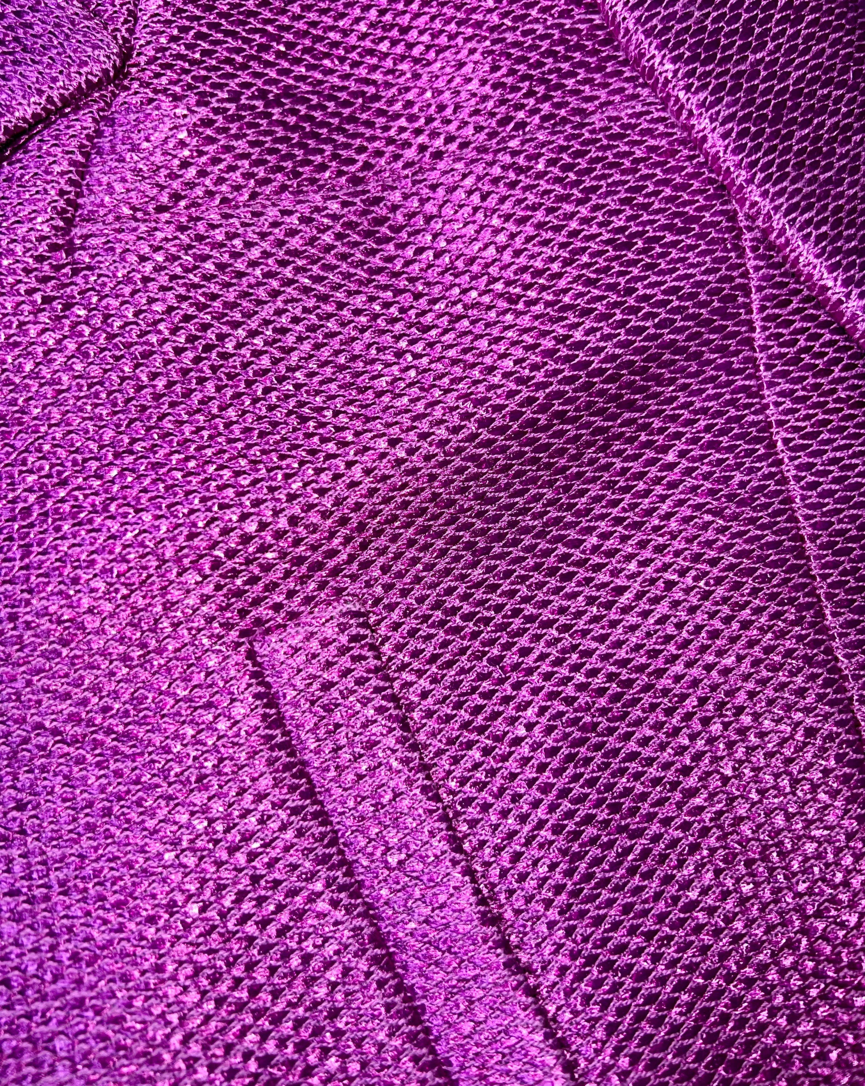 Women's CHANEL Fitted Purple Jacket Blazer Asymmetric Zip details CC logo 34 For Sale
