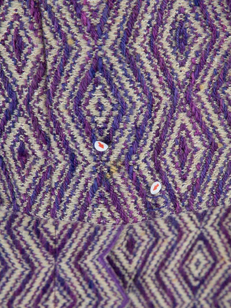 Chanel Purple Diamond Pattern Jacket & Skirt Set Size XL In Good Condition For Sale In London, GB