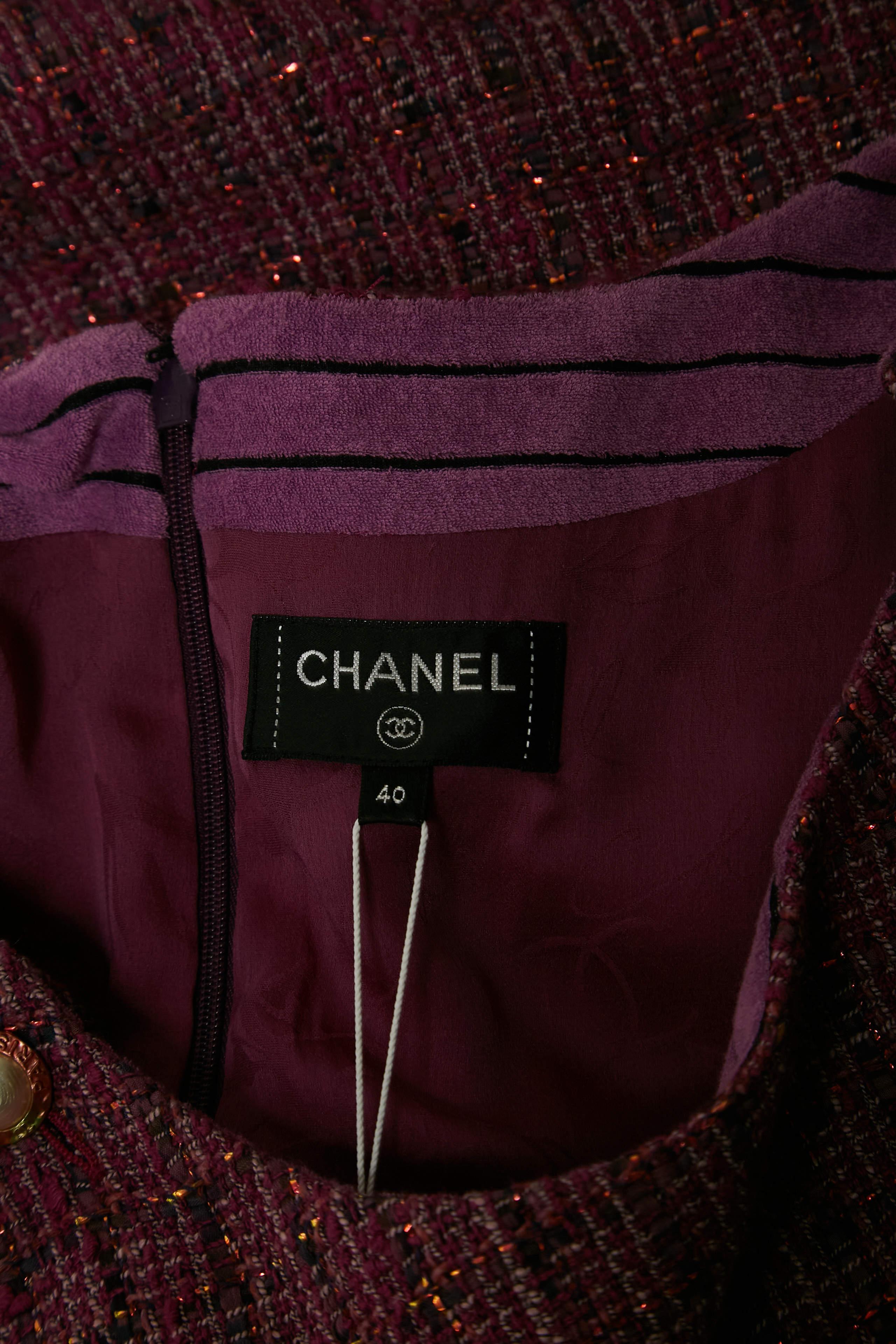 Women's Chanel Purple Fantasy Tweed Mini Tunic Dress M