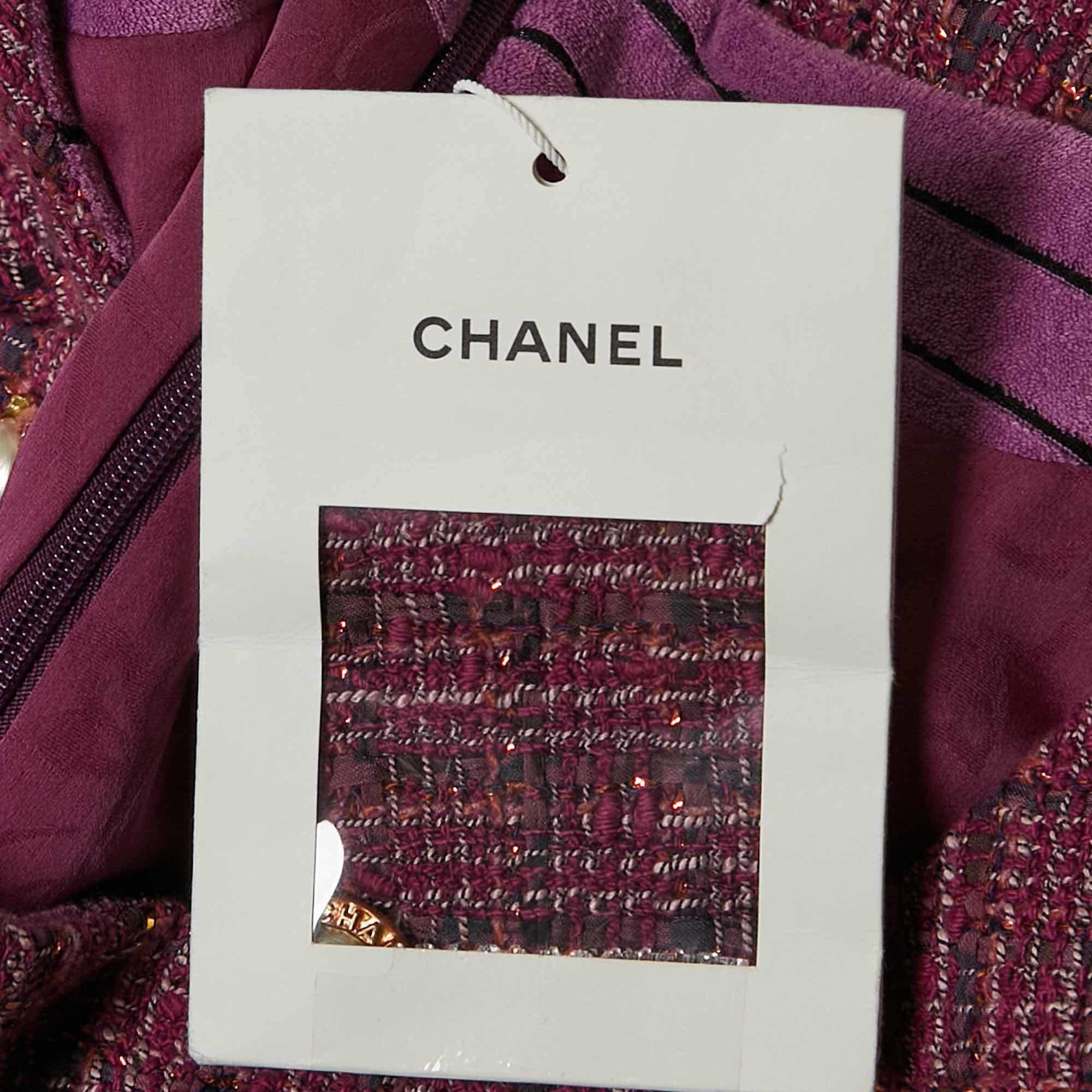 Chanel Purple Fantasy Tweed Mini Tunic Dress M 1
