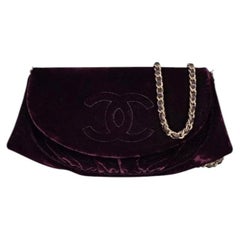 Chanel Purple Half Moon Wallet On Chain