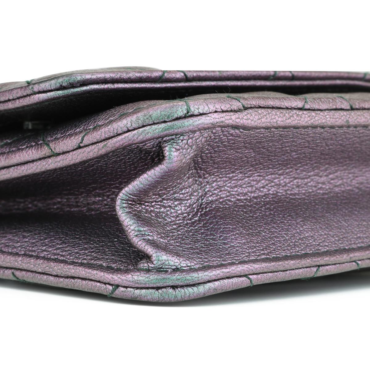 CHANEL Purple Iridescent Goatskin Wallet On Chain with Rainbow Hardware 2016 1