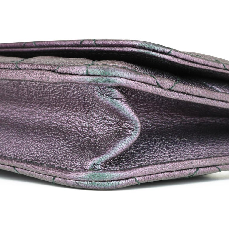 CHANEL Purple Iridescent Goatskin Flap Wallet with Rainbow Hardware 2016 at  1stDibs