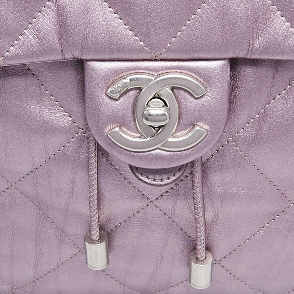 Chanel Purple Iridescent Quilted Ground Control Backpack In Excellent Condition In London, GB