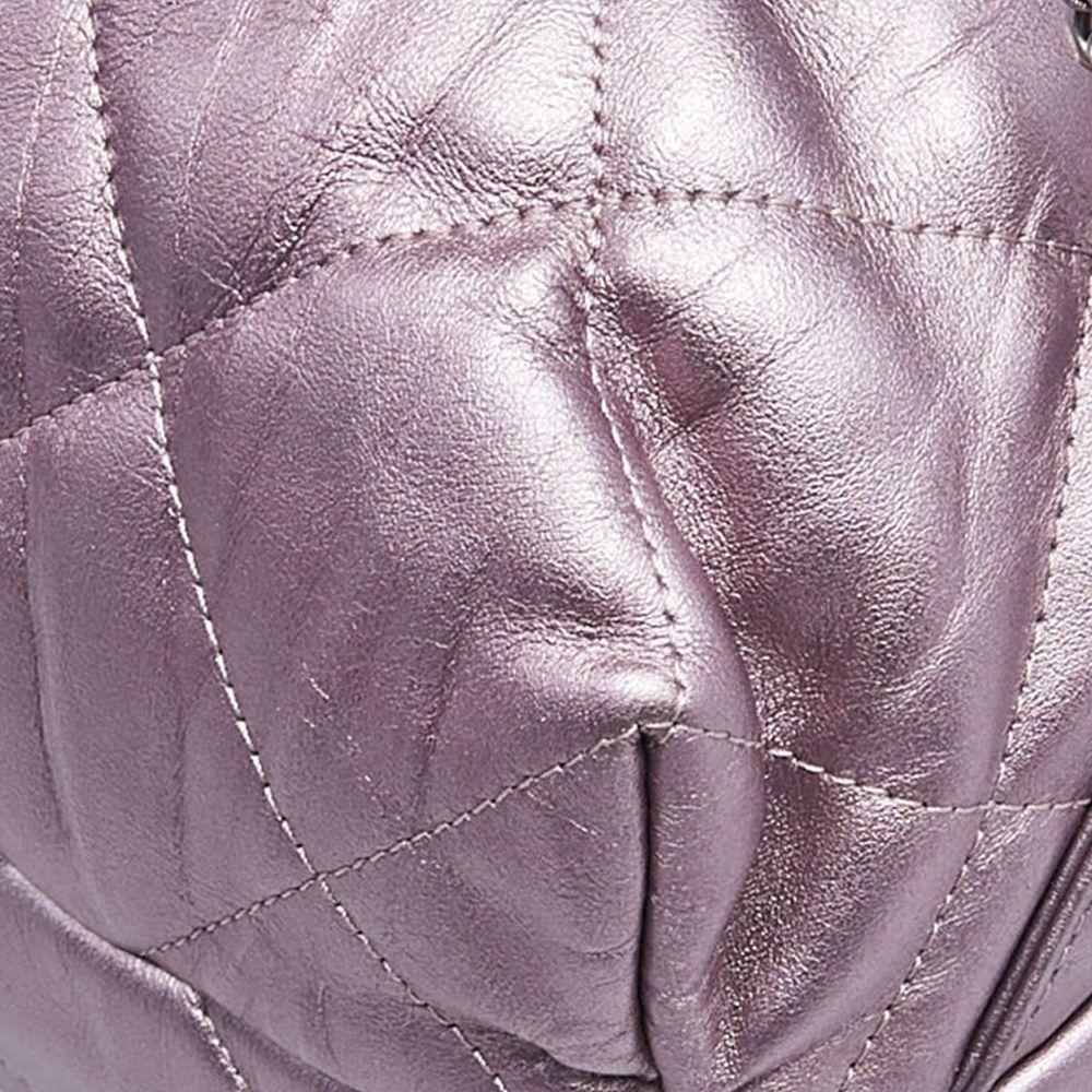 Women's Chanel Purple Iridescent Quilted Ground Control Backpack