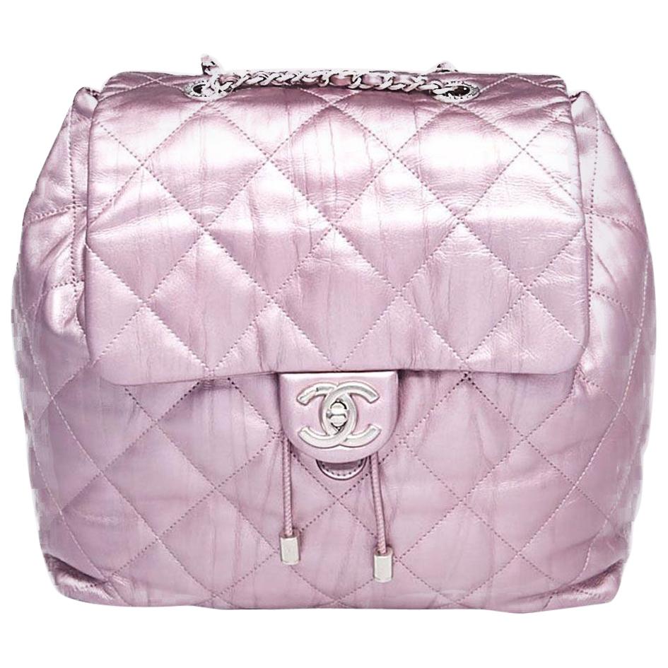 Chanel Purple Iridescent Quilted Ground Control Backpack