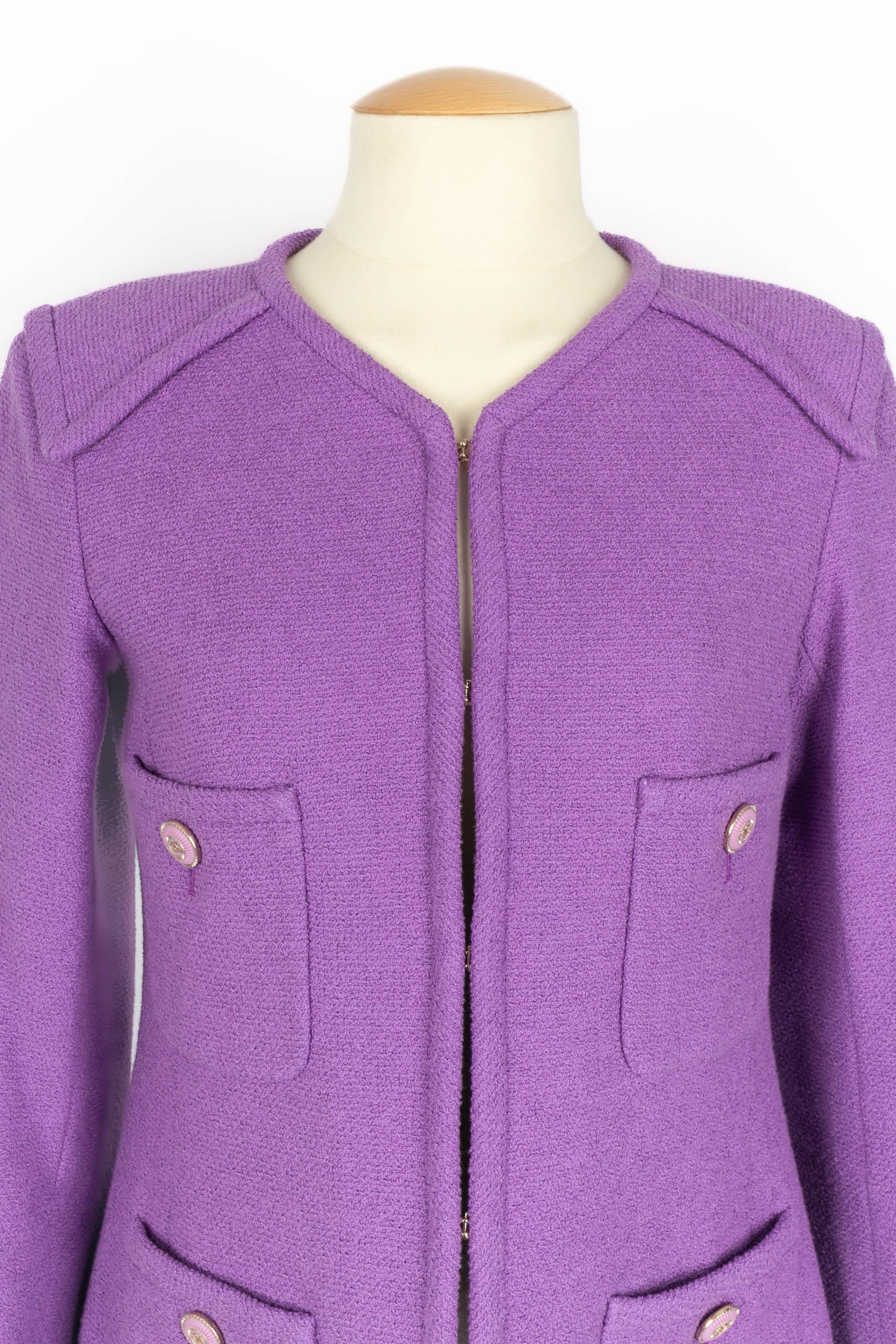 Chanel purple jacket For Sale 4