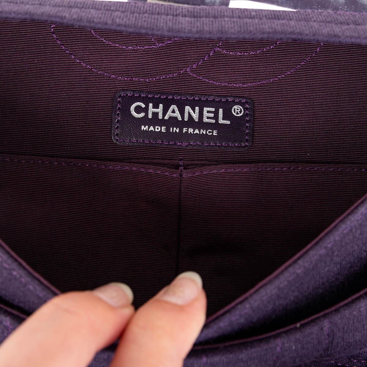 CHANEL purple JERSEY COCO'S CROC 2.55 REISSUE 226 DOUBLE FLAP Shoulder Bag 1