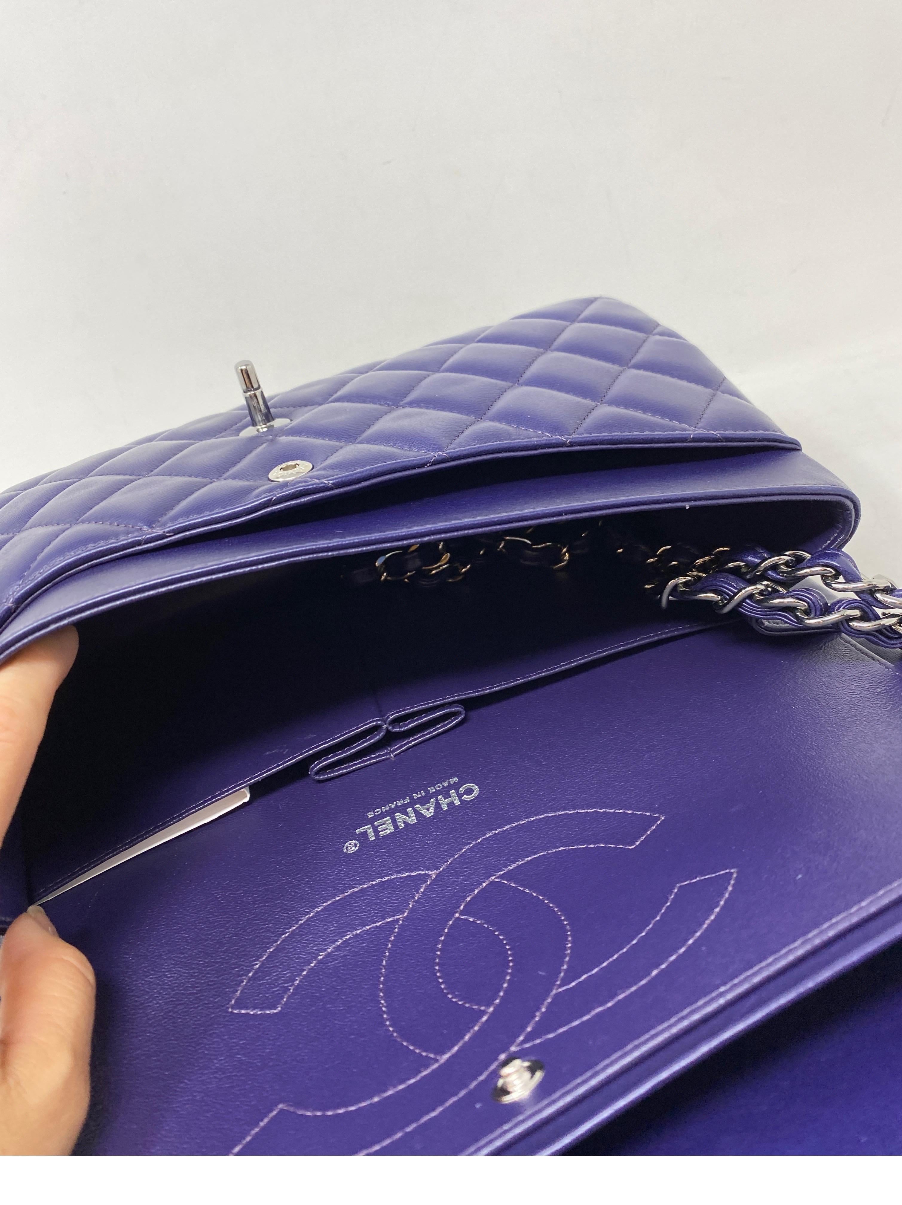 Chanel Purple Jumbo Double Flap Bag  6