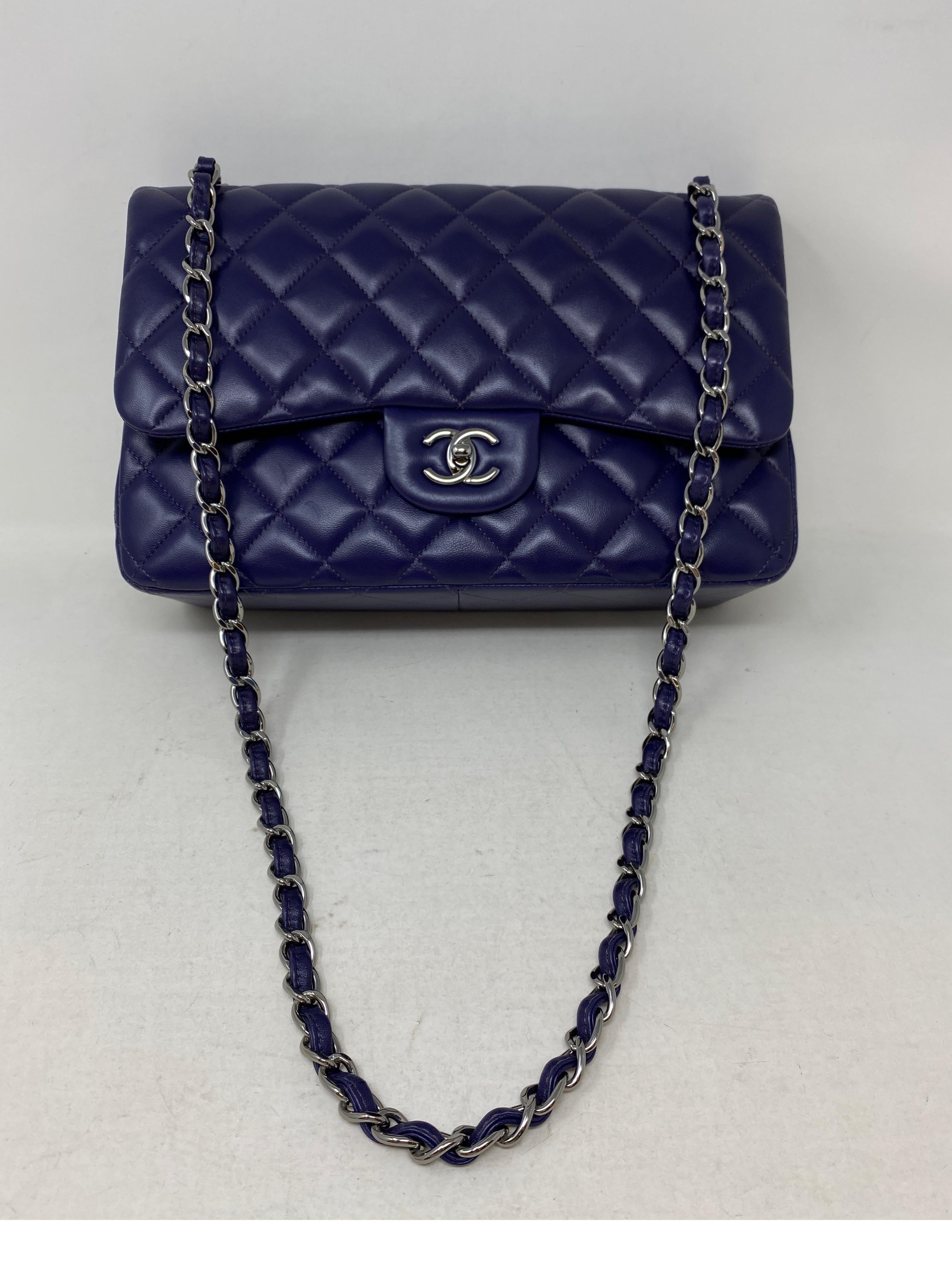 Chanel Purple Jumbo Double Flap Bag  9