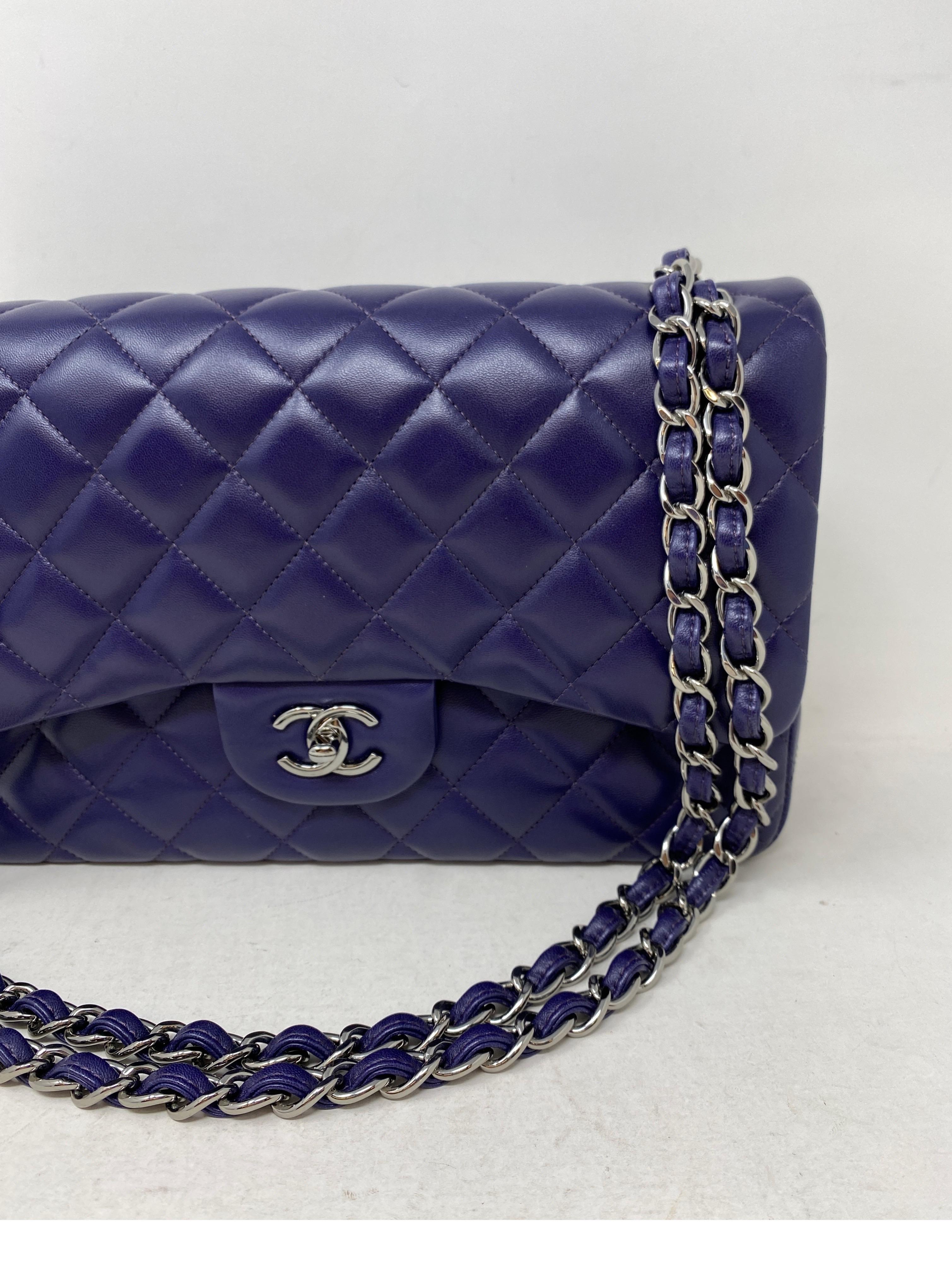 Chanel Purple Jumbo Double Flap Bag  12
