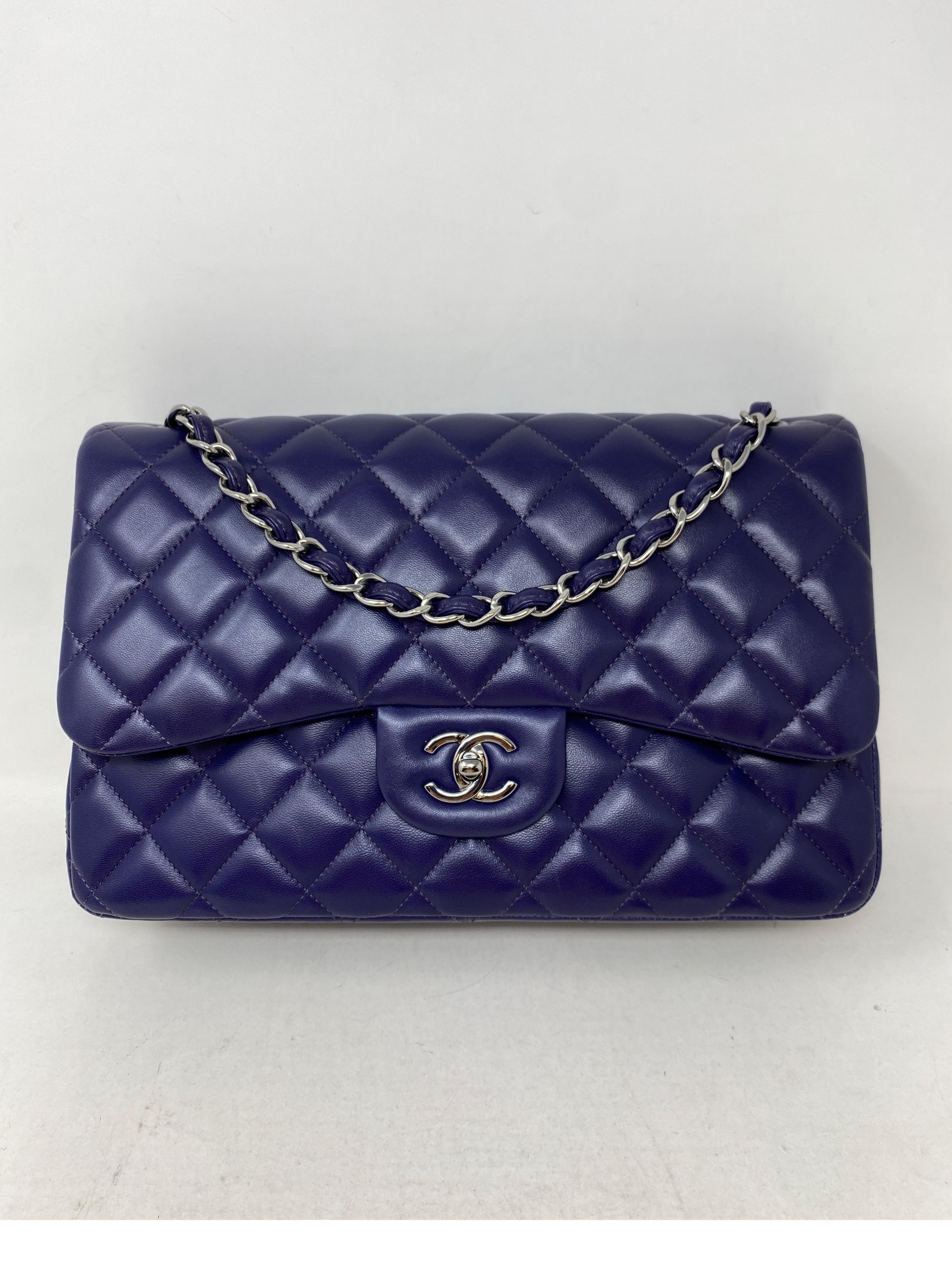 Chanel Purple Jumbo Double Flap Bag  14