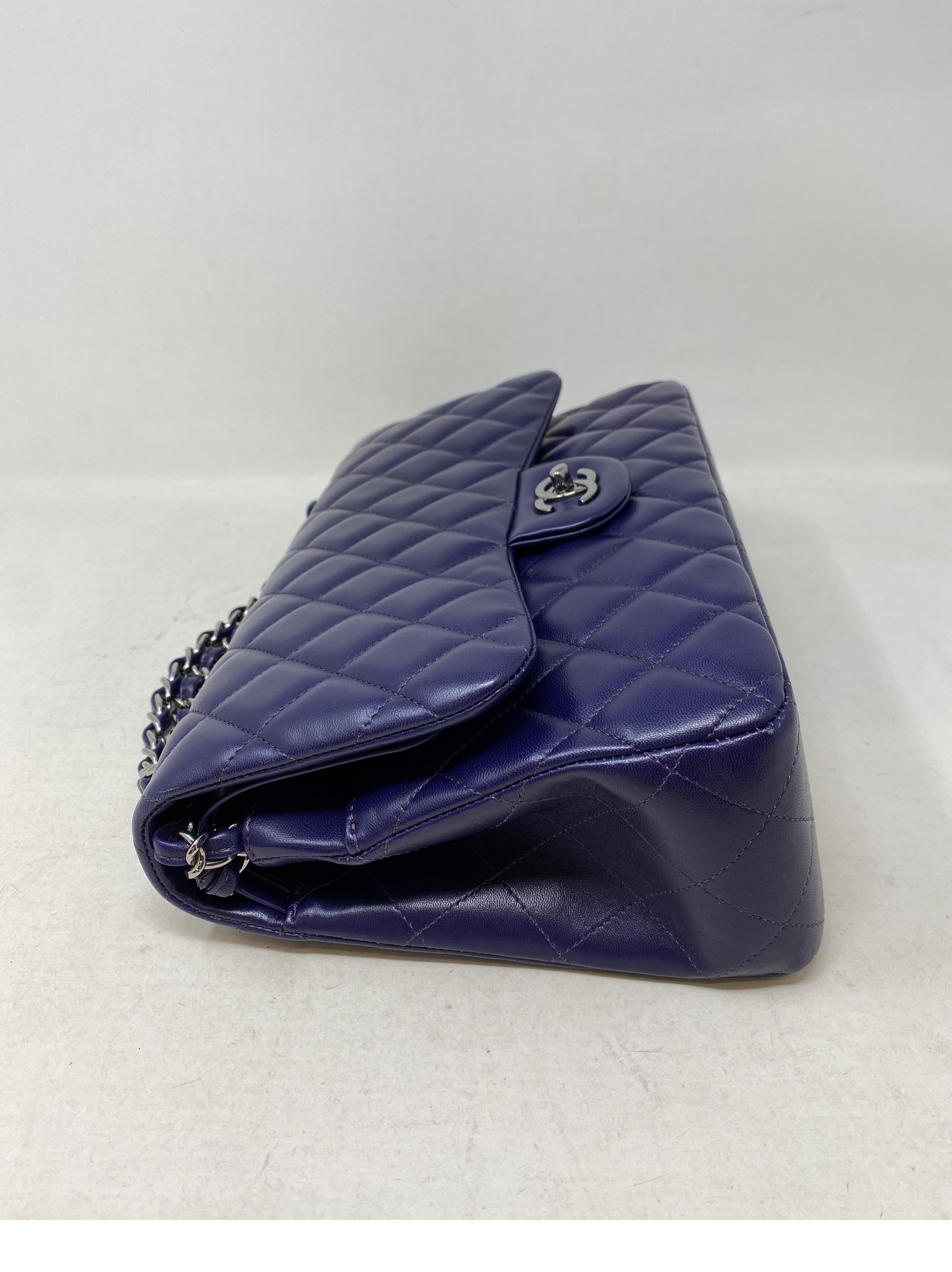 Women's or Men's Chanel Purple Jumbo Double Flap Bag 