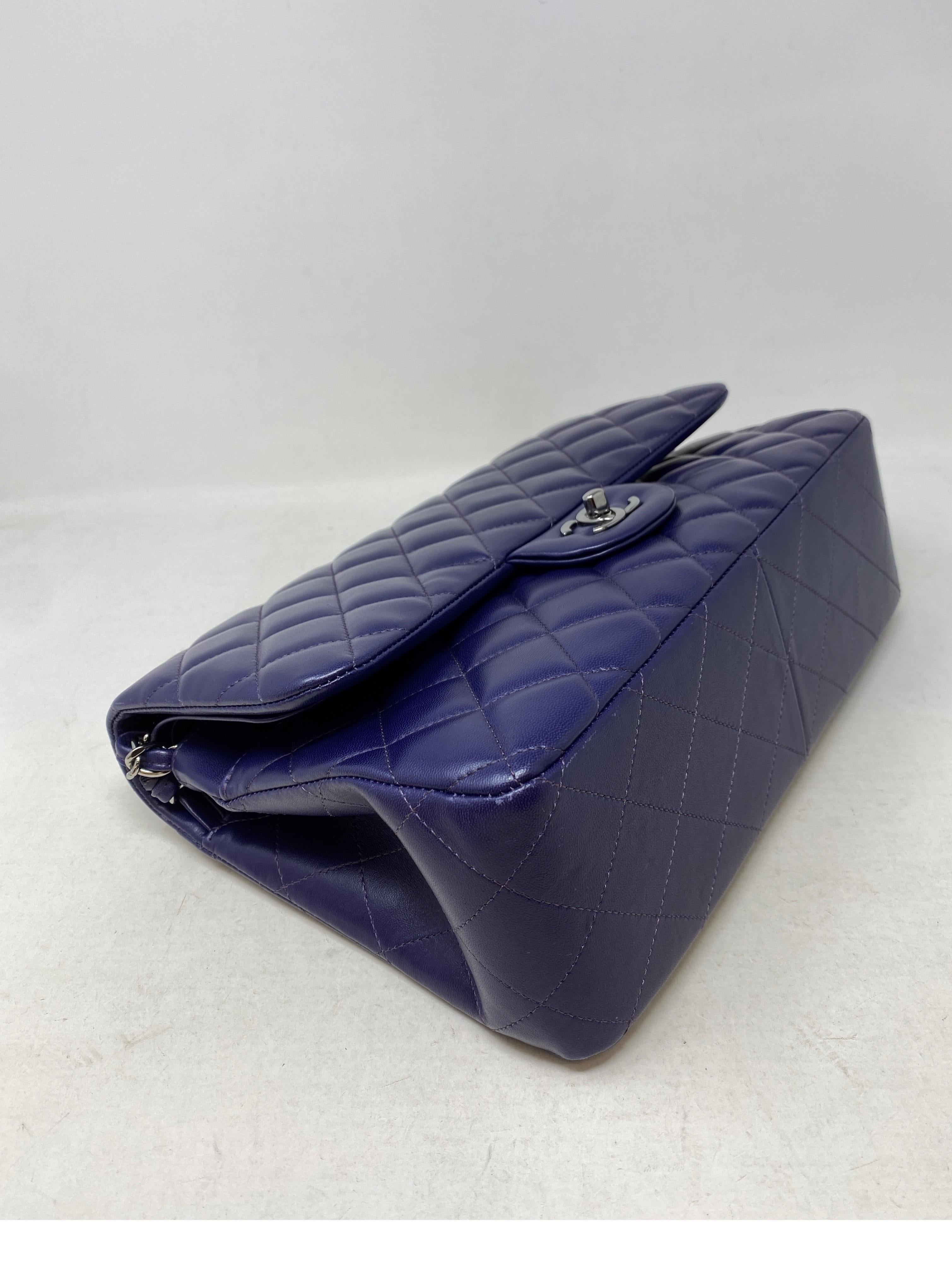 Chanel Purple Jumbo Double Flap Bag  1