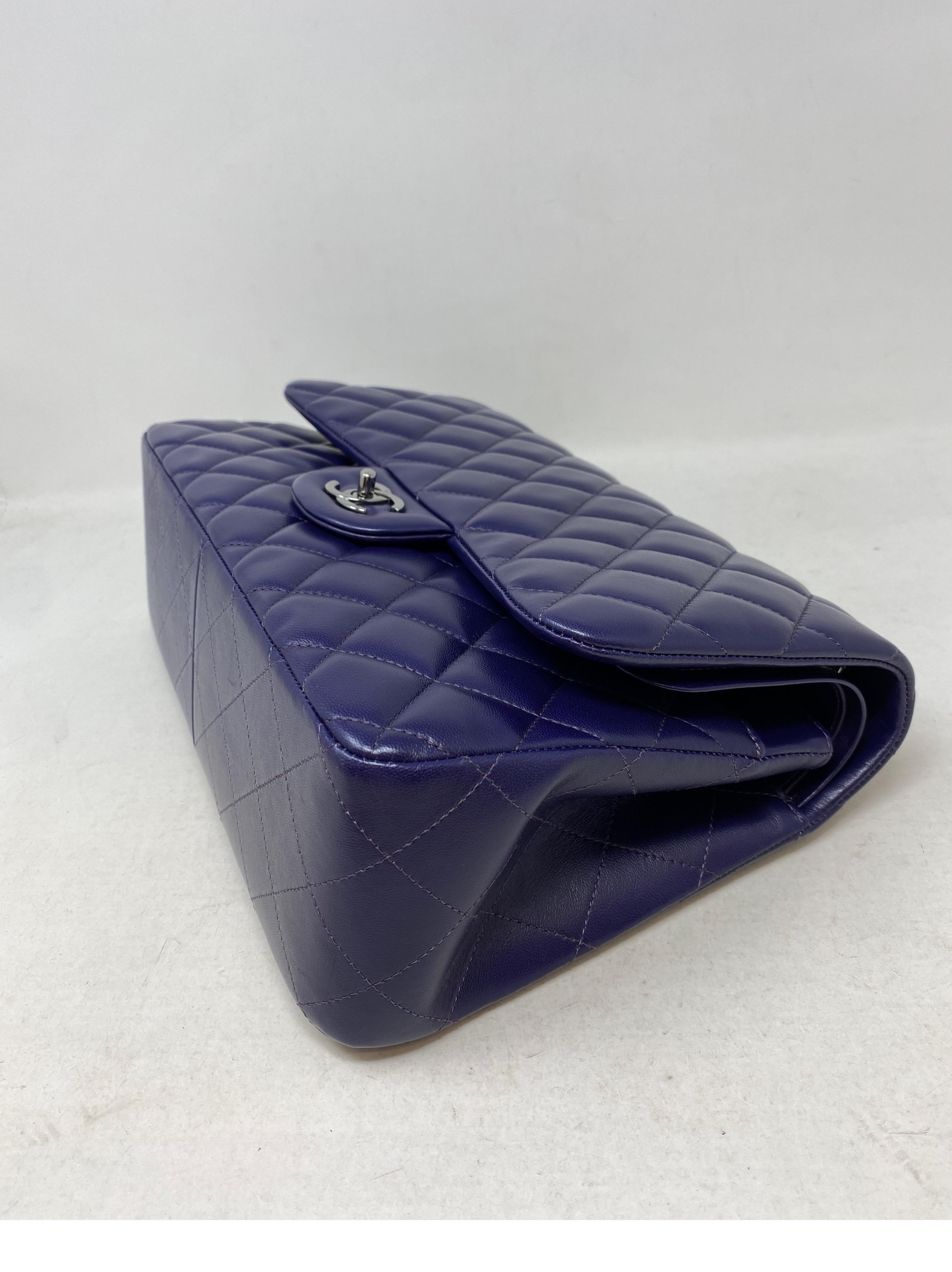 Chanel Purple Jumbo Double Flap Bag  2