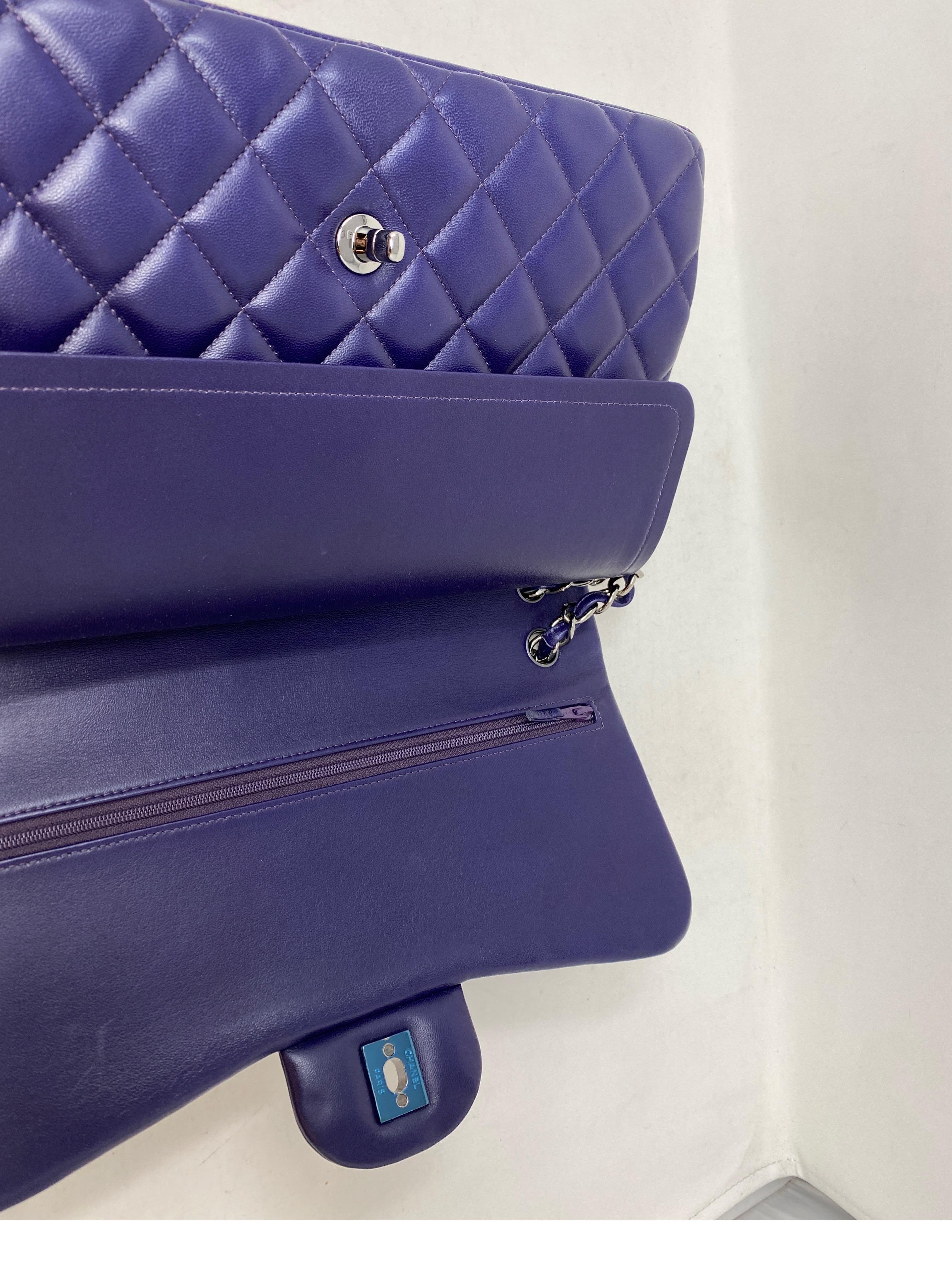 Chanel Purple Jumbo Double Flap Bag  3