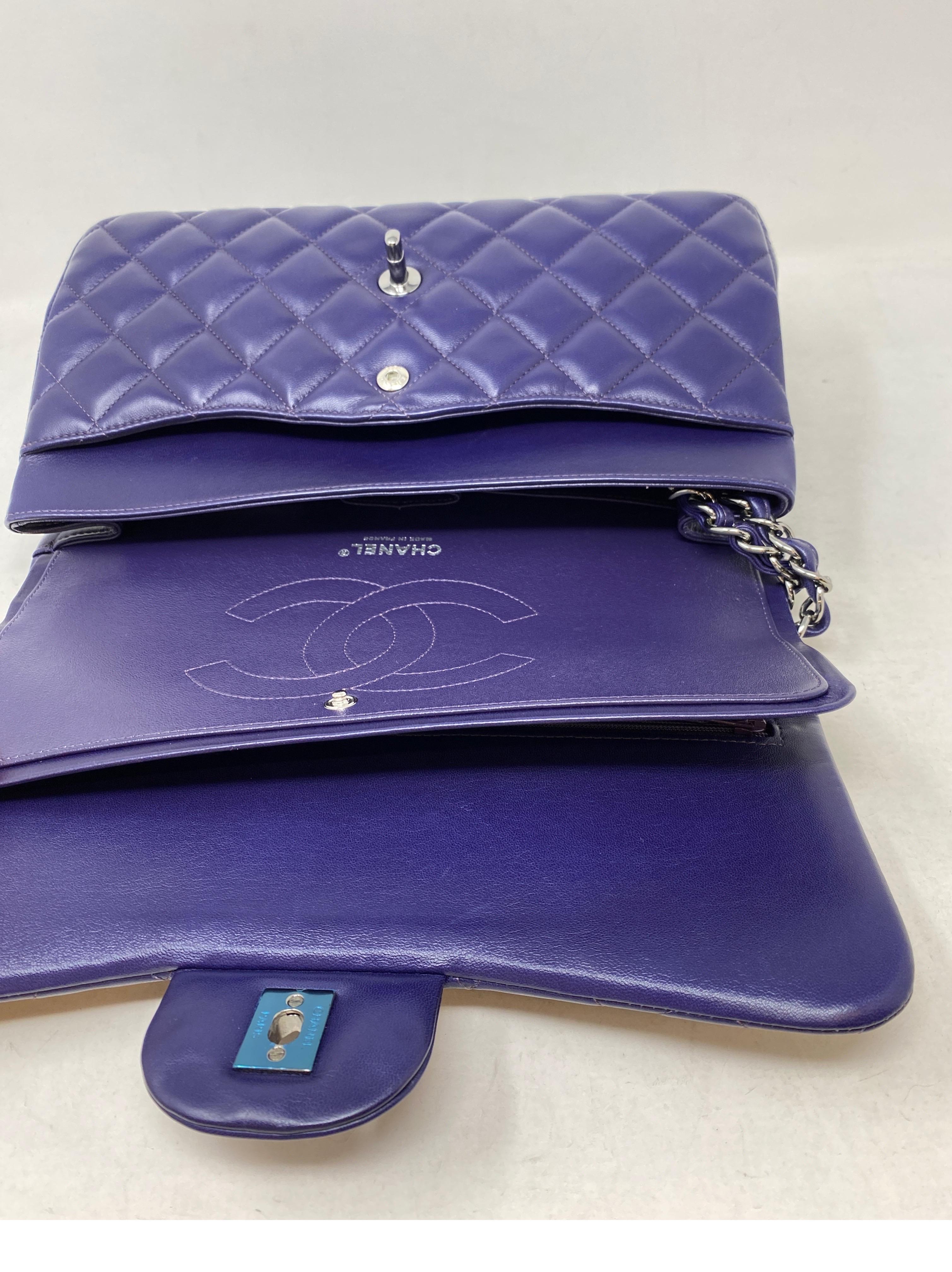 Chanel Purple Jumbo Double Flap Bag  4