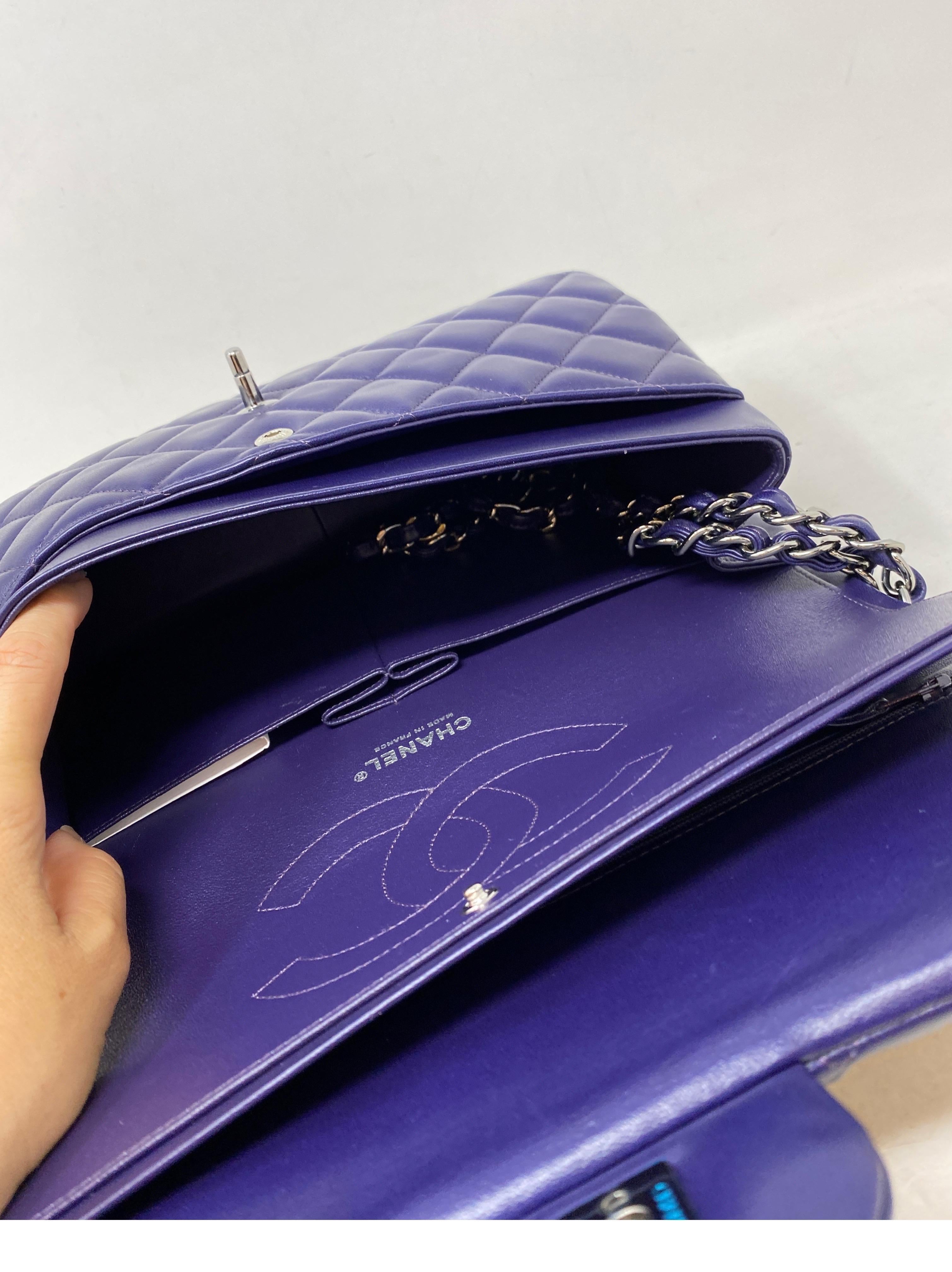 Chanel Purple Jumbo Double Flap Bag  5
