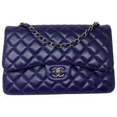 Chanel Purple Jumbo Double Flap Bag 