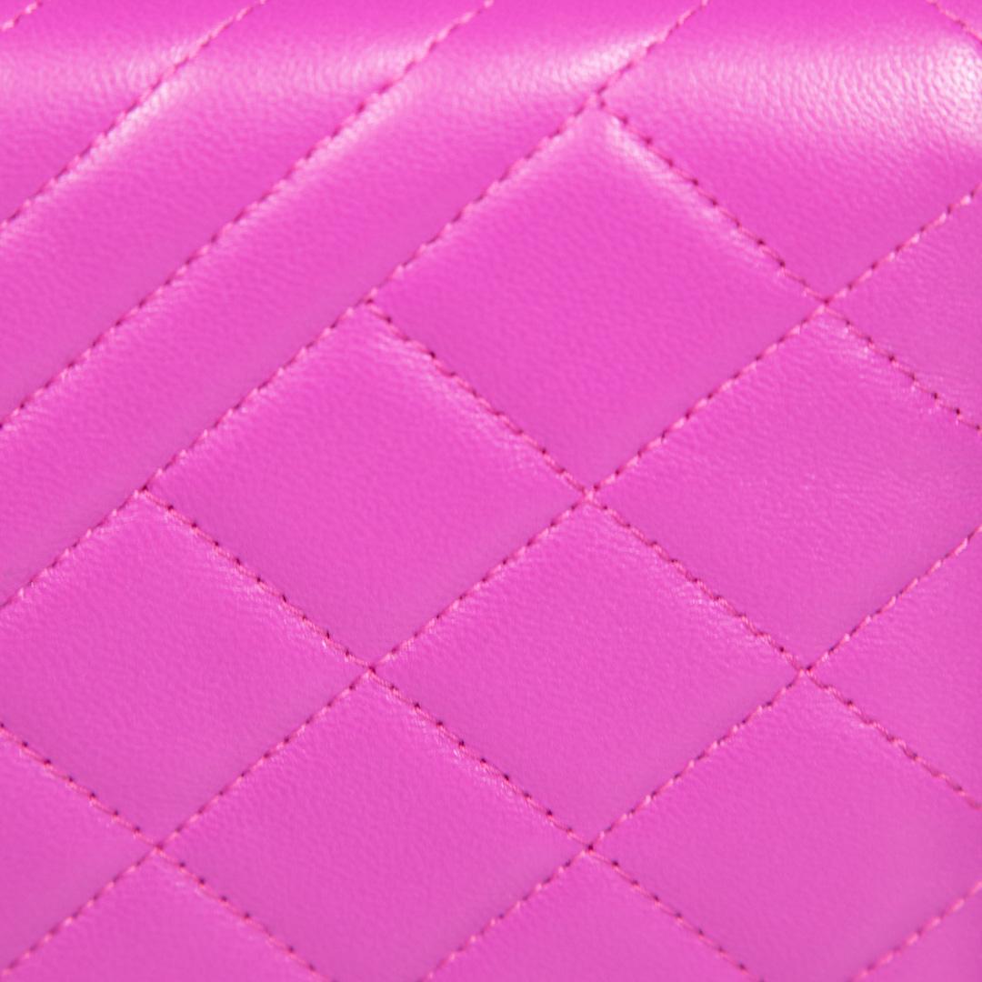 Chanel Purple Lambskin Coco Boy Quilted Chain Wallet 1